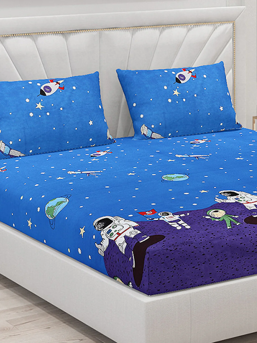 120 GSM  Polyester Double Bed Bedsheet with 2 Pillow Covers - Updated - Updated - Updated - Image 5