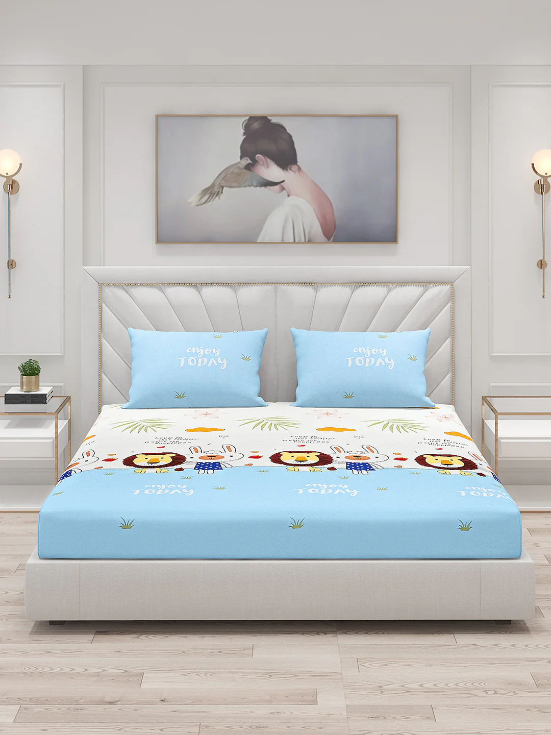 120 GSM  Polyester Double Bed Bedsheet with 2 Pillow Covers - Updated - Updated - Updated - Image 3