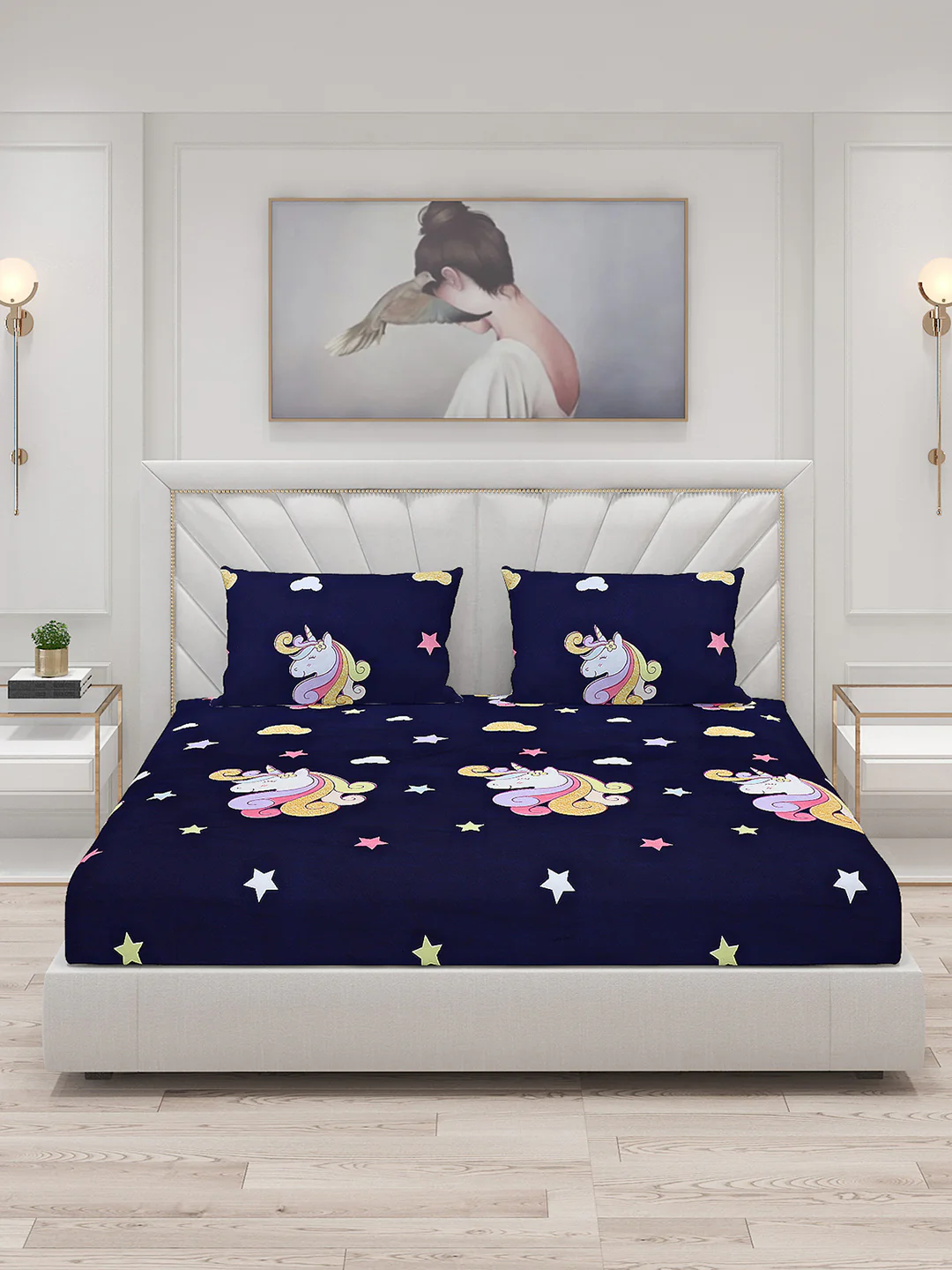 120 GSM  Polyester Double Bed Bedsheet with 2 Pillow Covers - Updated - Updated - Image 3