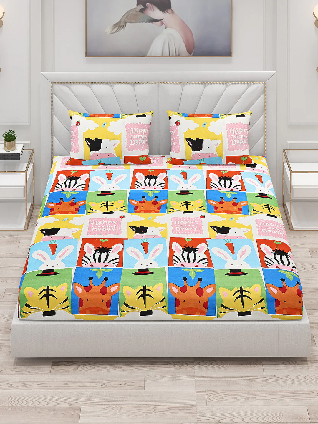 120 GSM  Polyester Double Bed Bedsheet with 2 Pillow Covers - Updated - Updated - Image 2