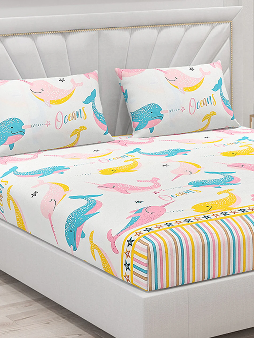 120 GSM  Polyester Double Bed Bedsheet with 2 Pillow Covers - Updated - Updated - Image 5