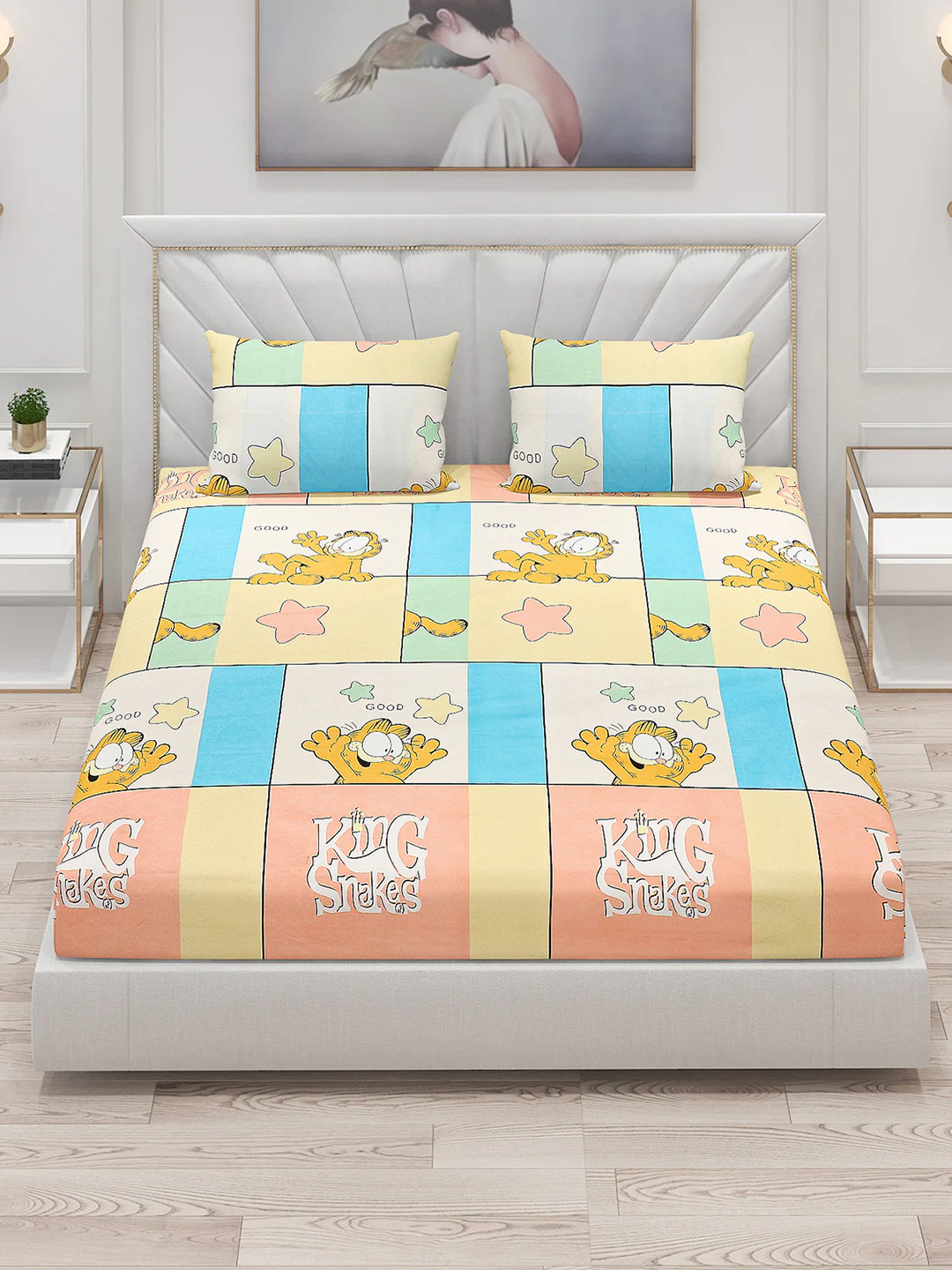 120 GSM  Polyester Double Bed Bedsheet with 2 Pillow Covers - Updated - Updated - Image 2