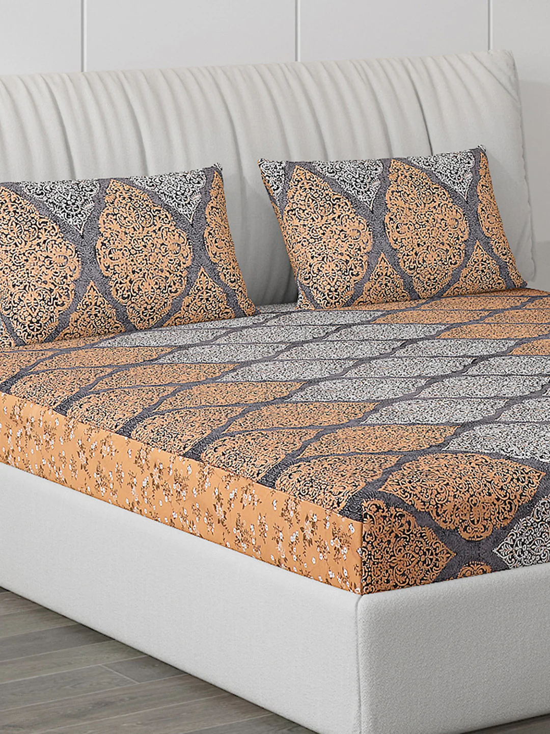 120 GSM  Polyester Double Bed Bedsheet with 2 Pillow Covers - Updated - Updated - Image 5