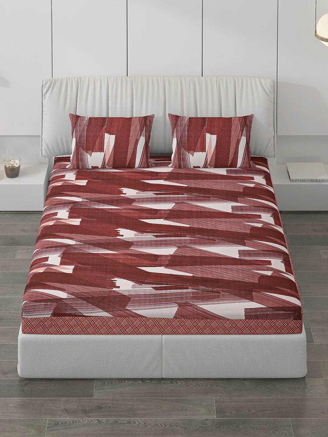 120 GSM  Polyester Double Bed Bedsheet with 2 Pillow Covers - Updated - Updated - Image 2