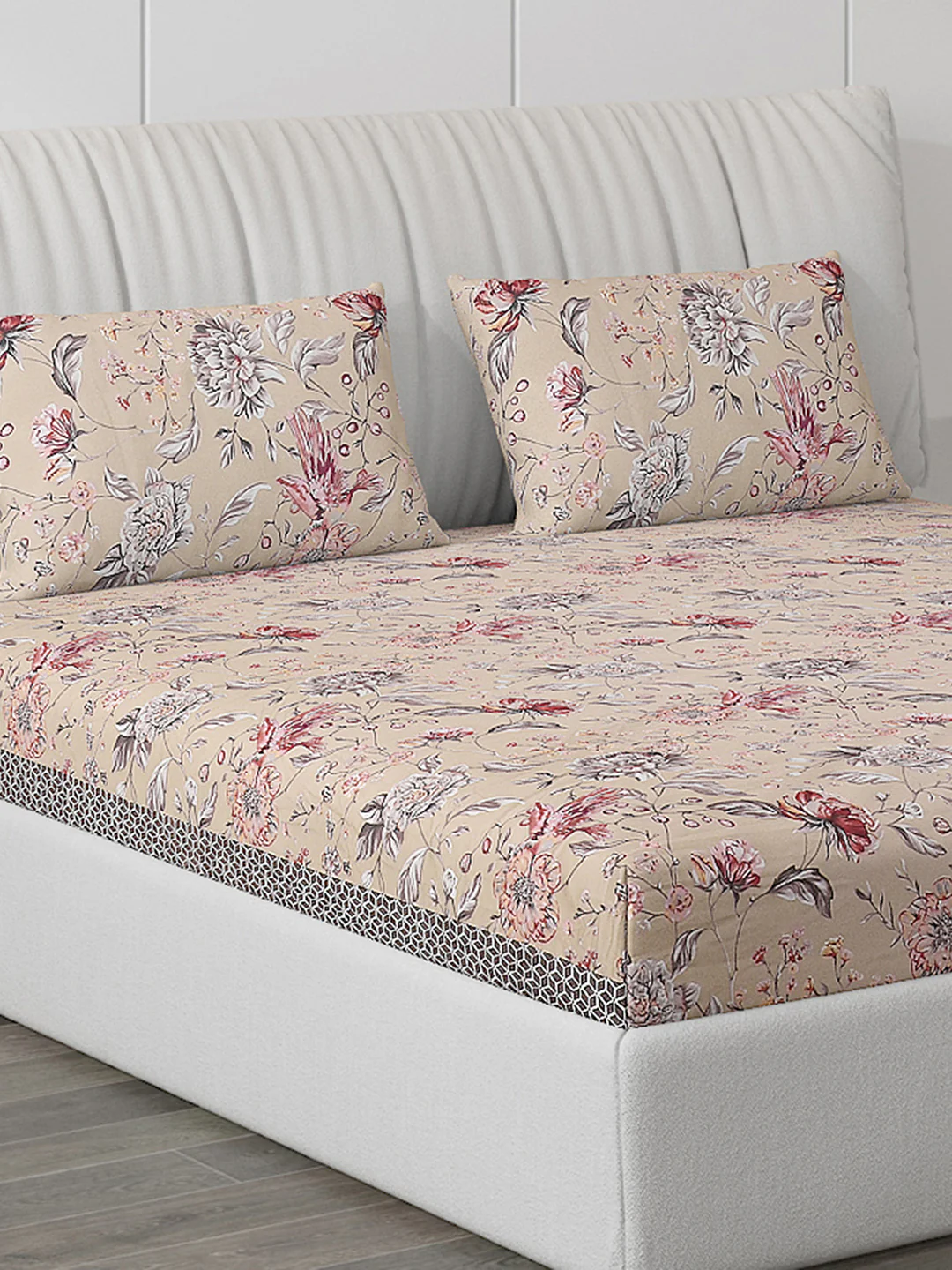 120 GSM  Polyester Double Bed Bedsheet with 2 Pillow Covers - Updated - Updated - Image 5