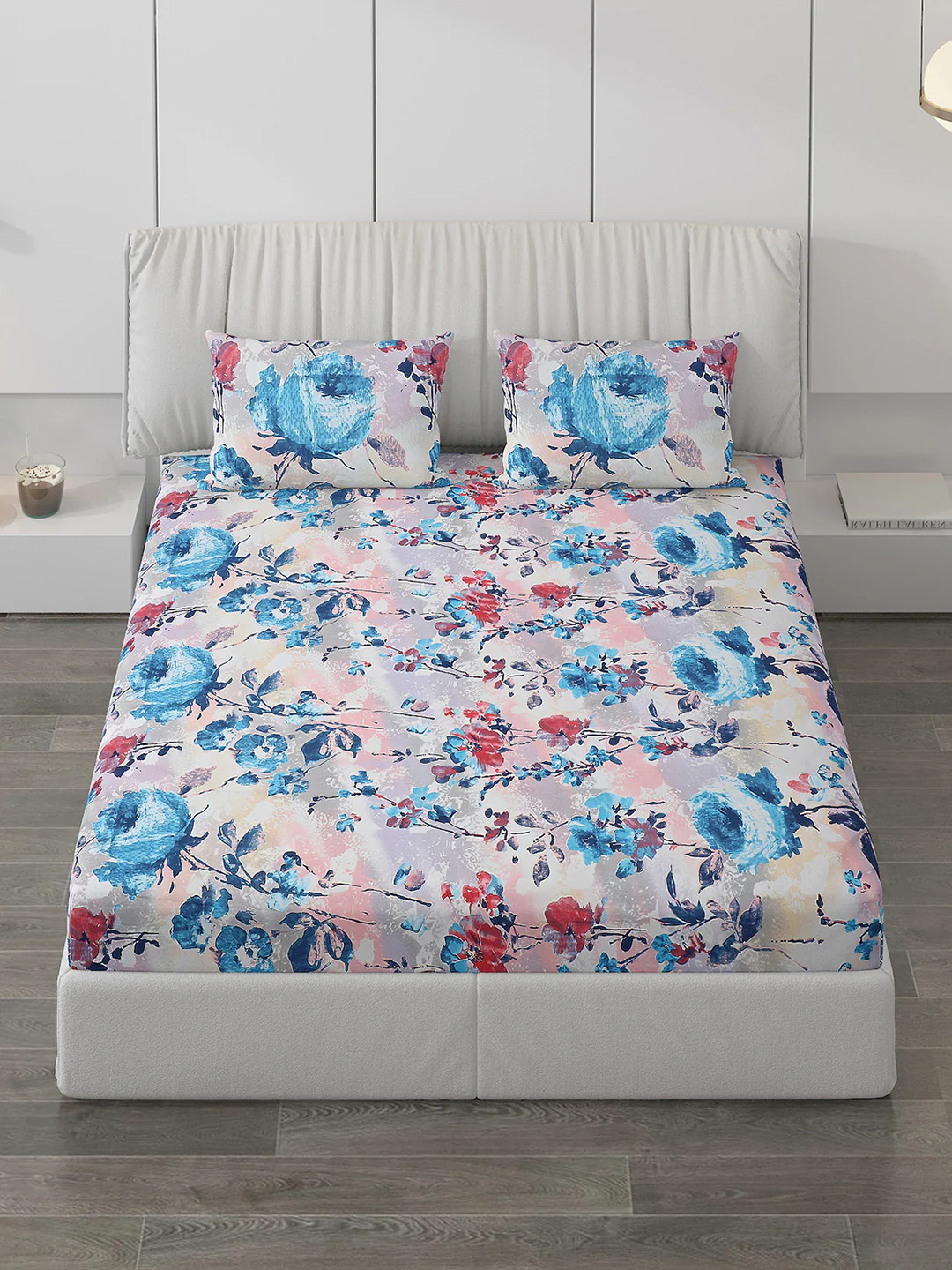 120 GSM  Polyester Double Bed Bedsheet with 2 Pillow Covers - Updated - Updated - Image 2