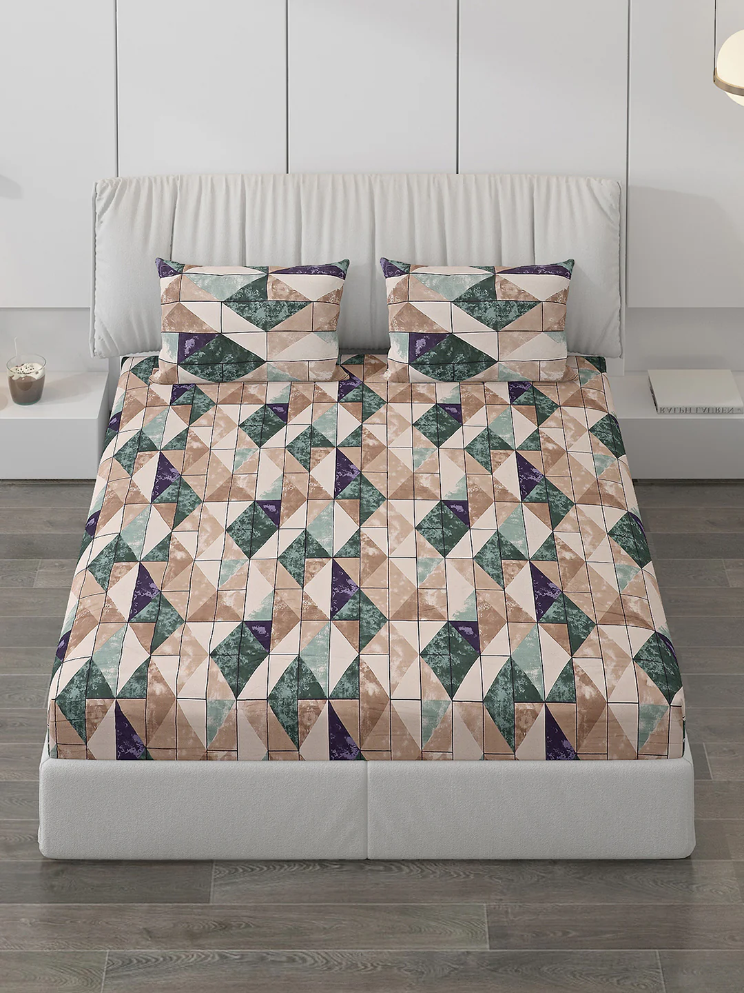 120 GSM  Polyester Double Bed Bedsheet with 2 Pillow Covers - Updated - Updated - Image 2