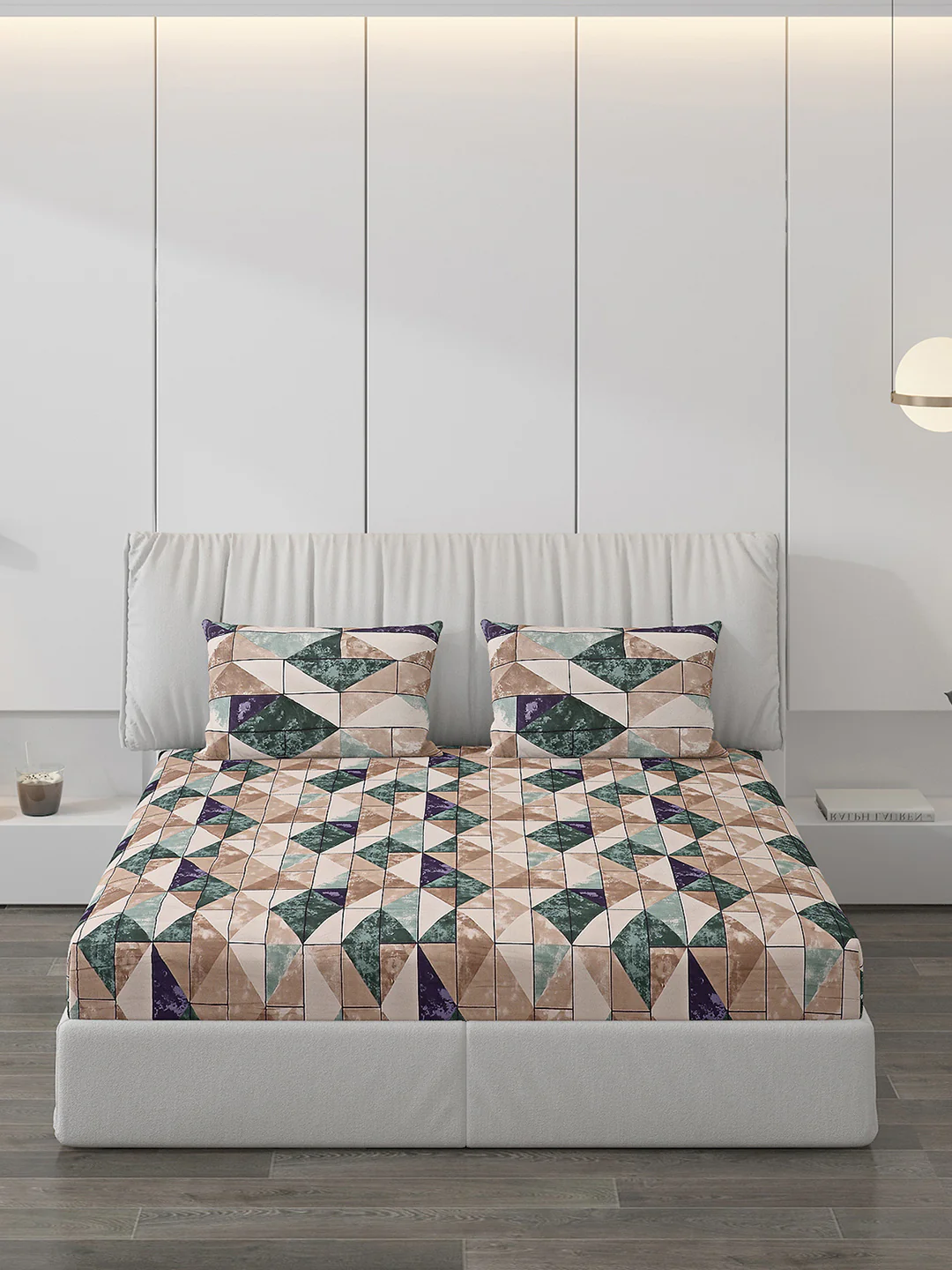 120 GSM  Polyester Double Bed Bedsheet with 2 Pillow Covers - Updated - Updated - Image 3