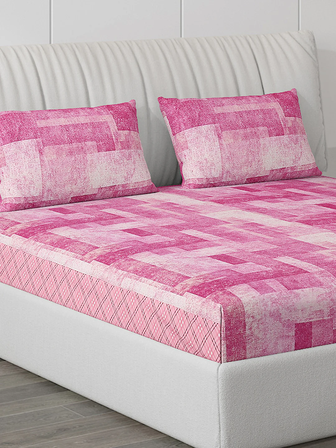 120 GSM  Polyester Double Bed Bedsheet with 2 Pillow Covers - Updated - Updated - Image 5