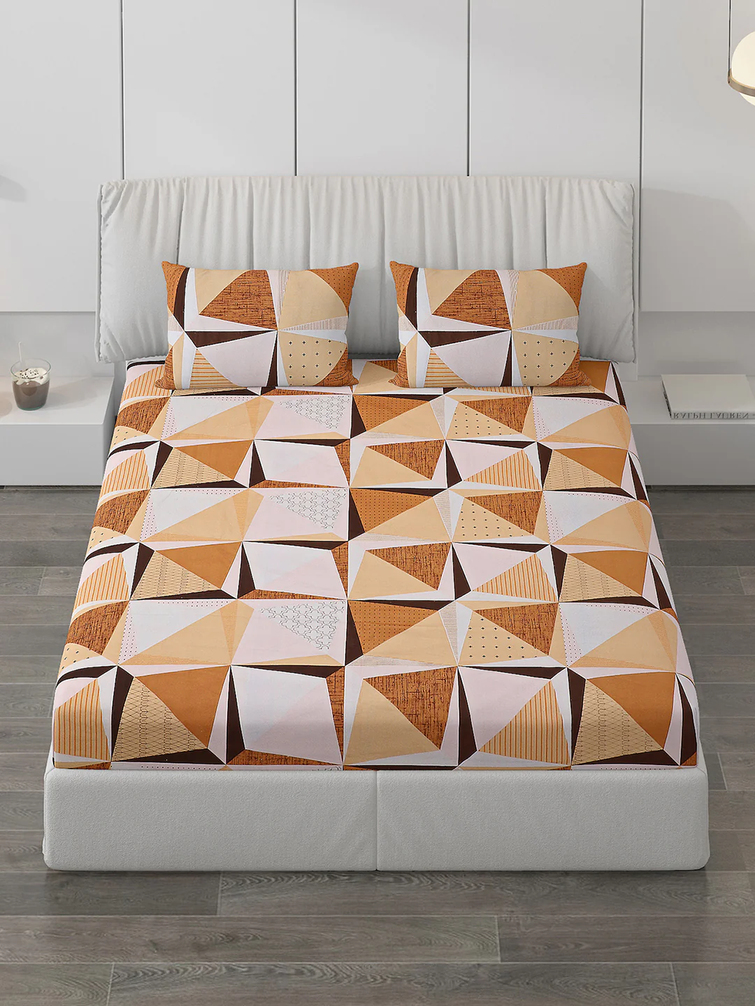 120 GSM  Polyester Double Bed Bedsheet with 2 Pillow Covers - Updated - Updated - Image 2