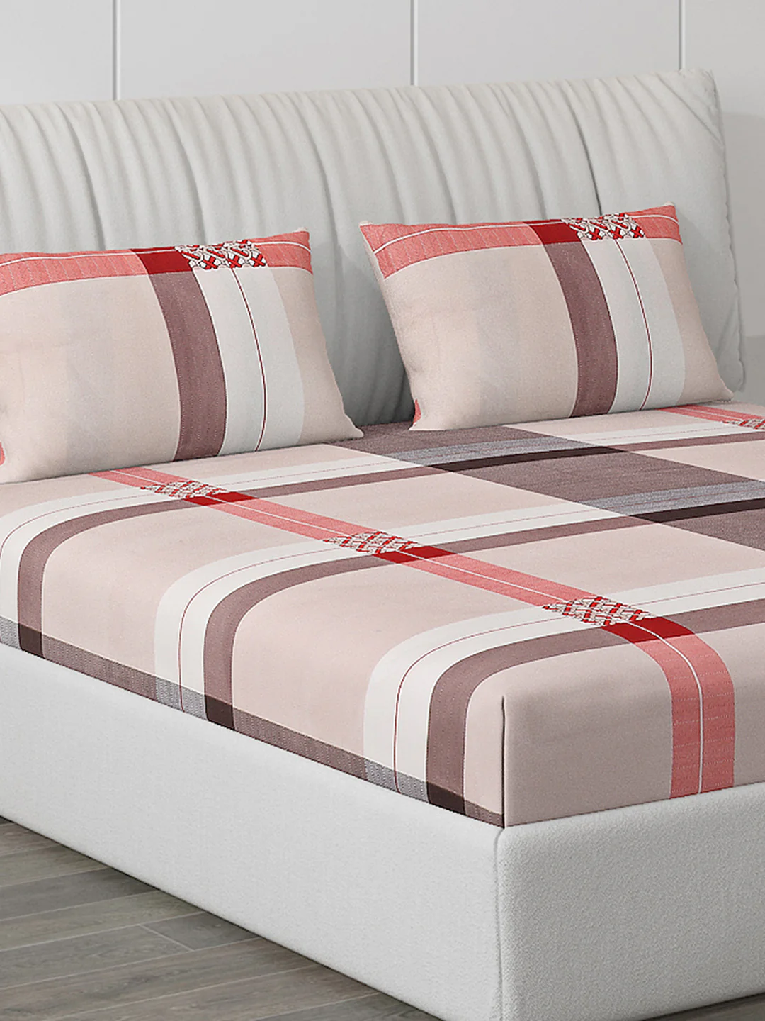 120 GSM  Polyester Double Bed Bedsheet with 2 Pillow Covers - Updated - Updated - Image 5