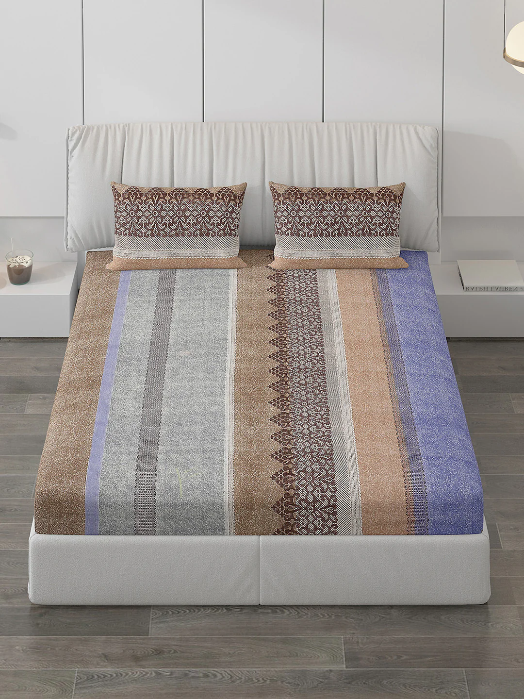 120 GSM  Polyester Double Bed Bedsheet with 2 Pillow Covers - Updated - Updated - Image 2