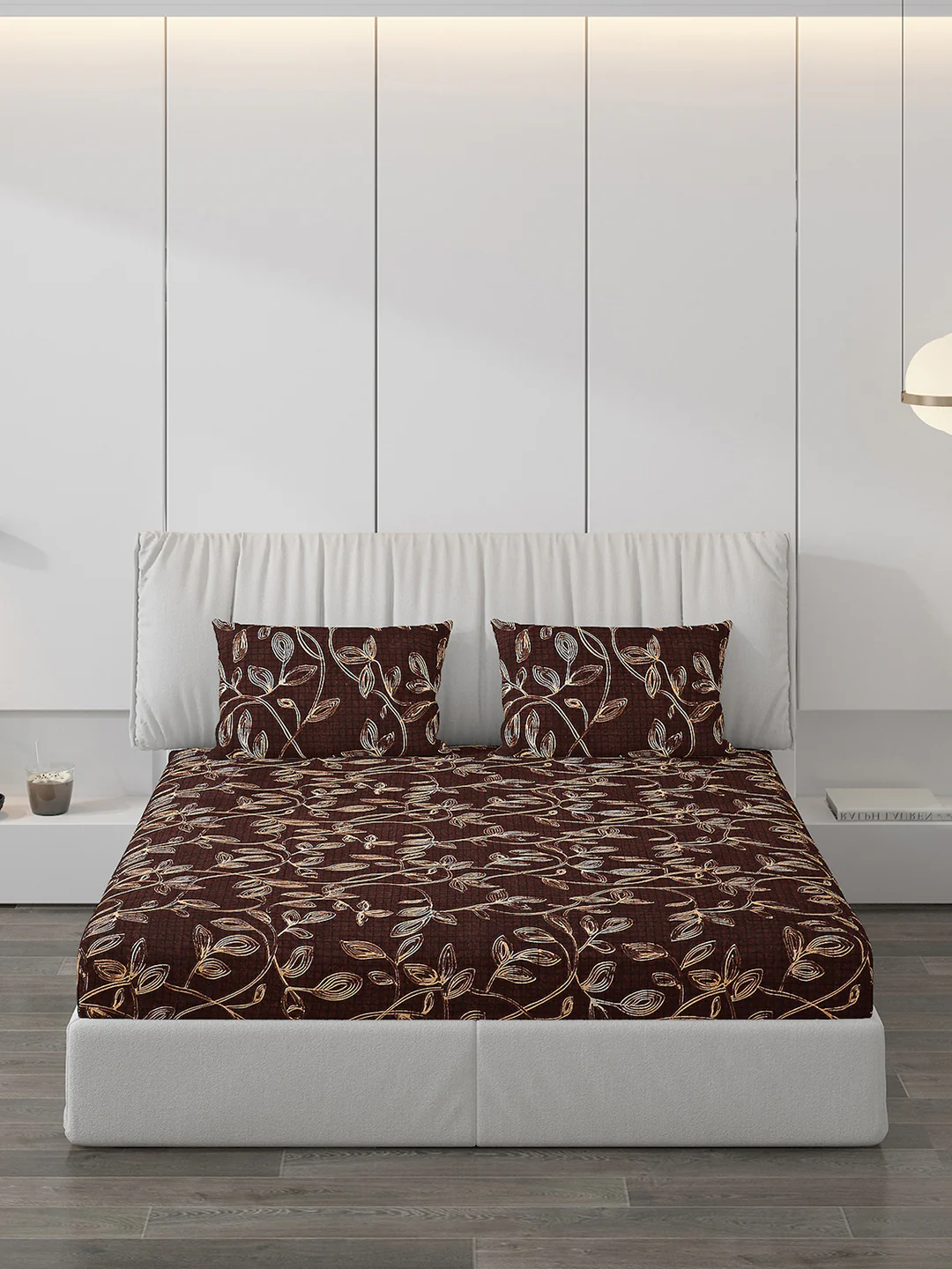 120 GSM  Polyester Double Bed Bedsheet with 2 Pillow Covers - Updated - Updated - Image 3