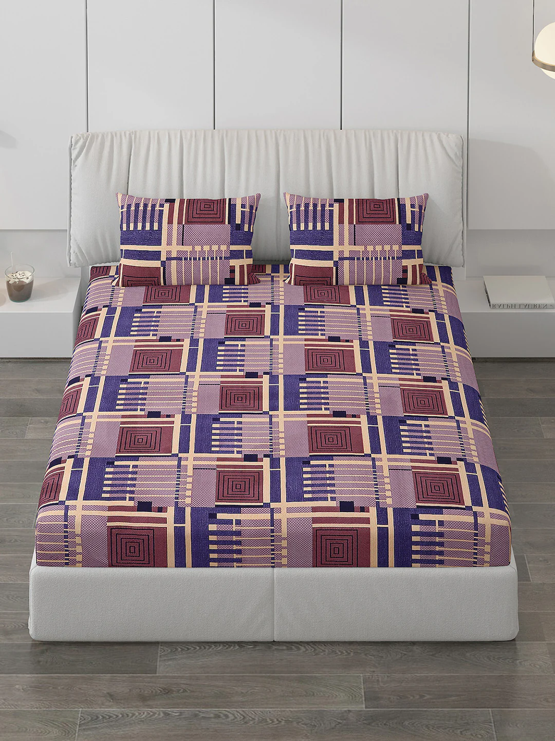 120 GSM  Polyester Double Bed Bedsheet with 2 Pillow Covers - Updated - Updated - Image 2