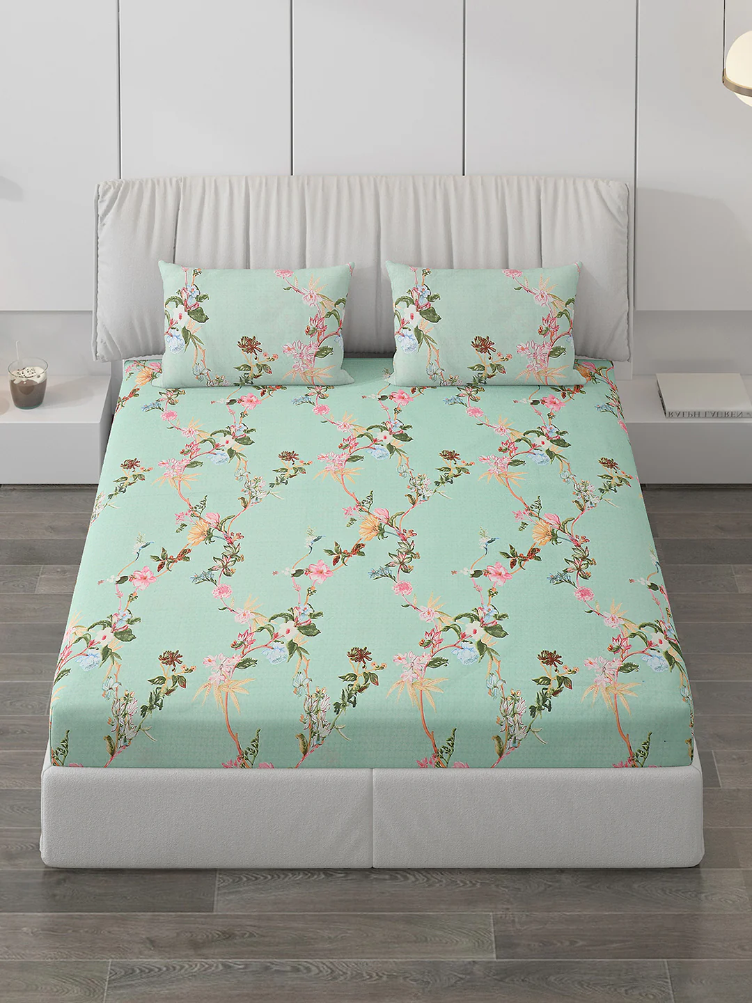 120 GSM  Polyester Double Bed Bedsheet with 2 Pillow Covers - Updated - Updated - Image 2