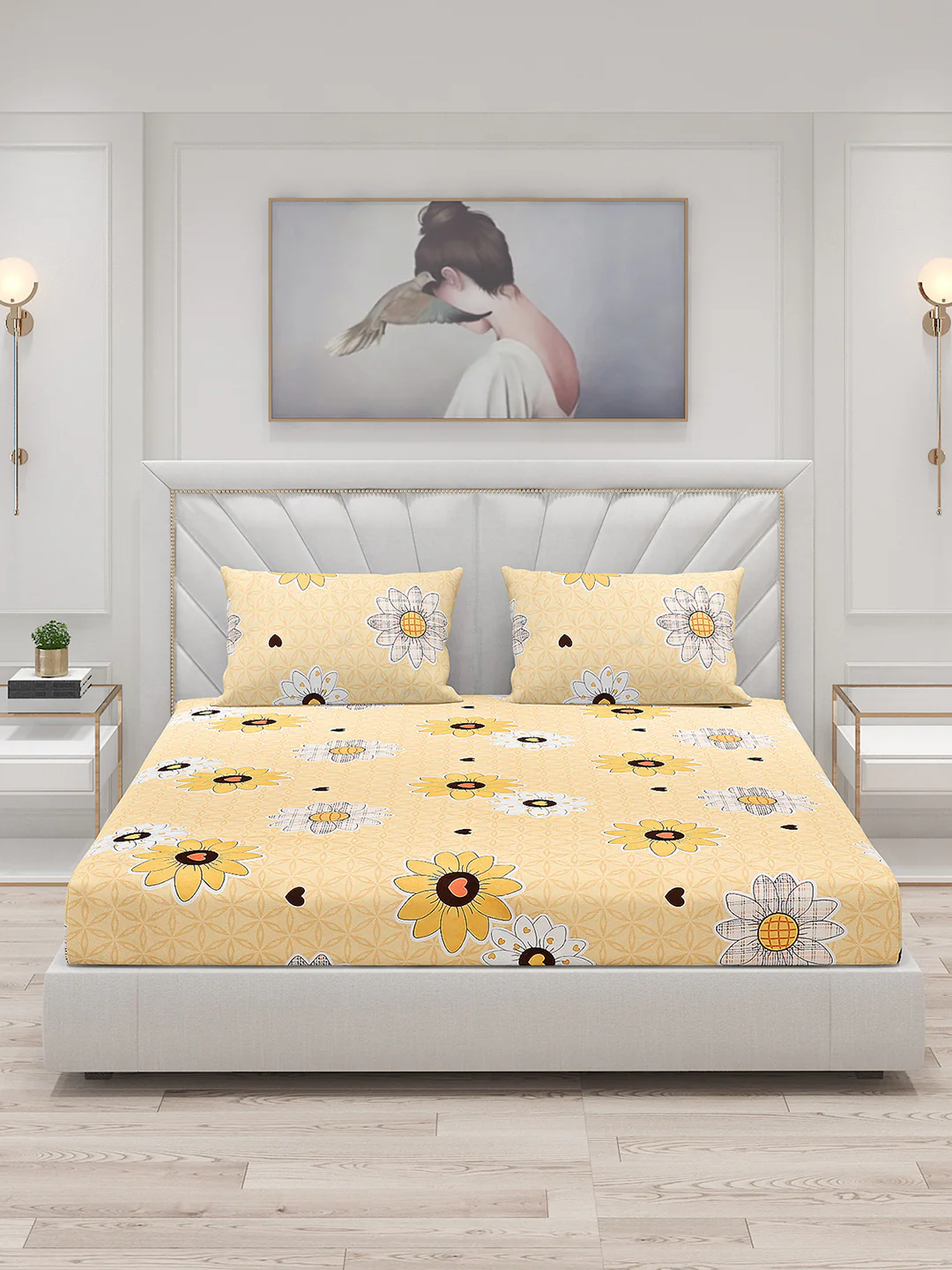 120 GSM  Polyester Double Bed Bedsheet with 2 Pillow Covers - Updated - Updated - Image 3