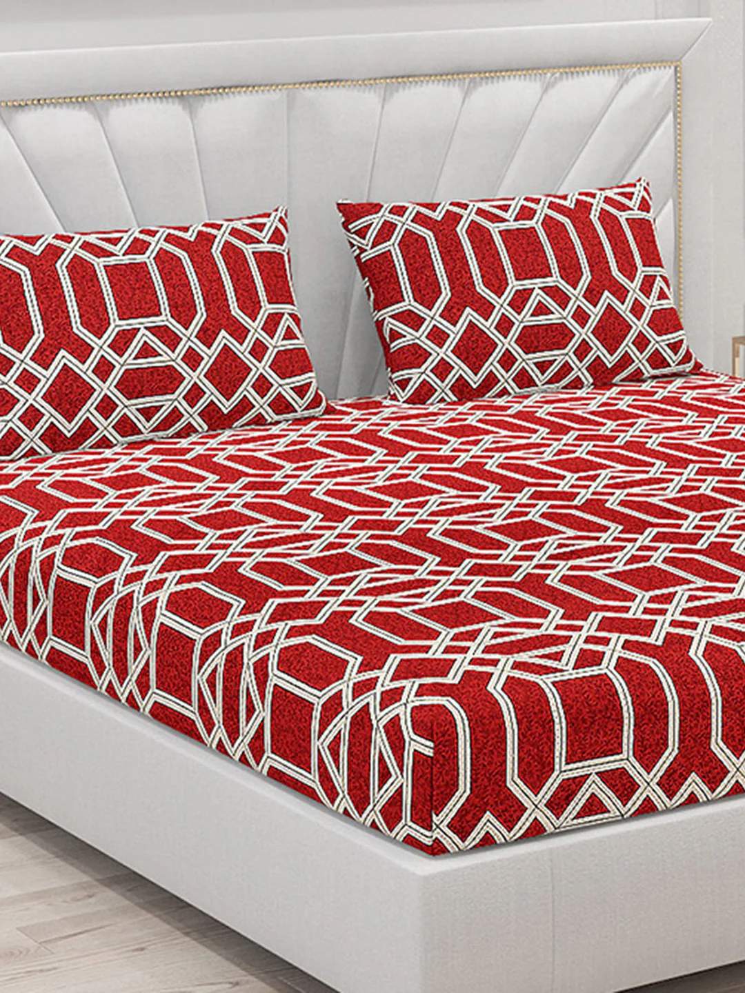 120 GSM  Polyester Double Bed Bedsheet with 2 Pillow Covers - Updated - Updated - Image 5