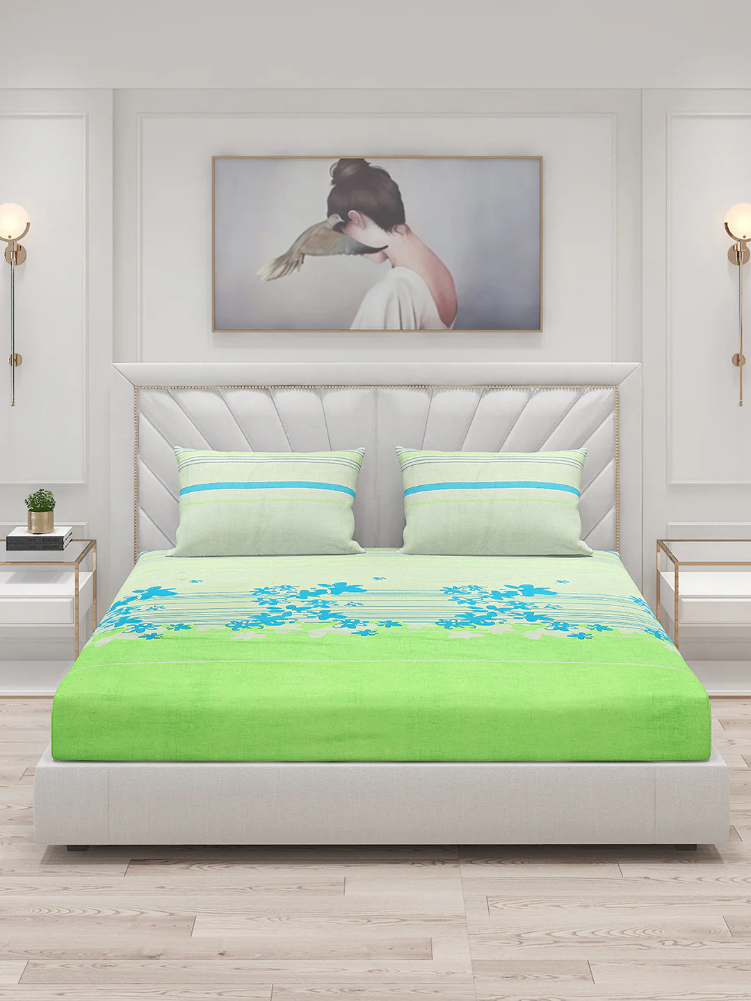 120 GSM  Polyester Double Bed Bedsheet with 2 Pillow Covers - Updated - Updated - Image 3