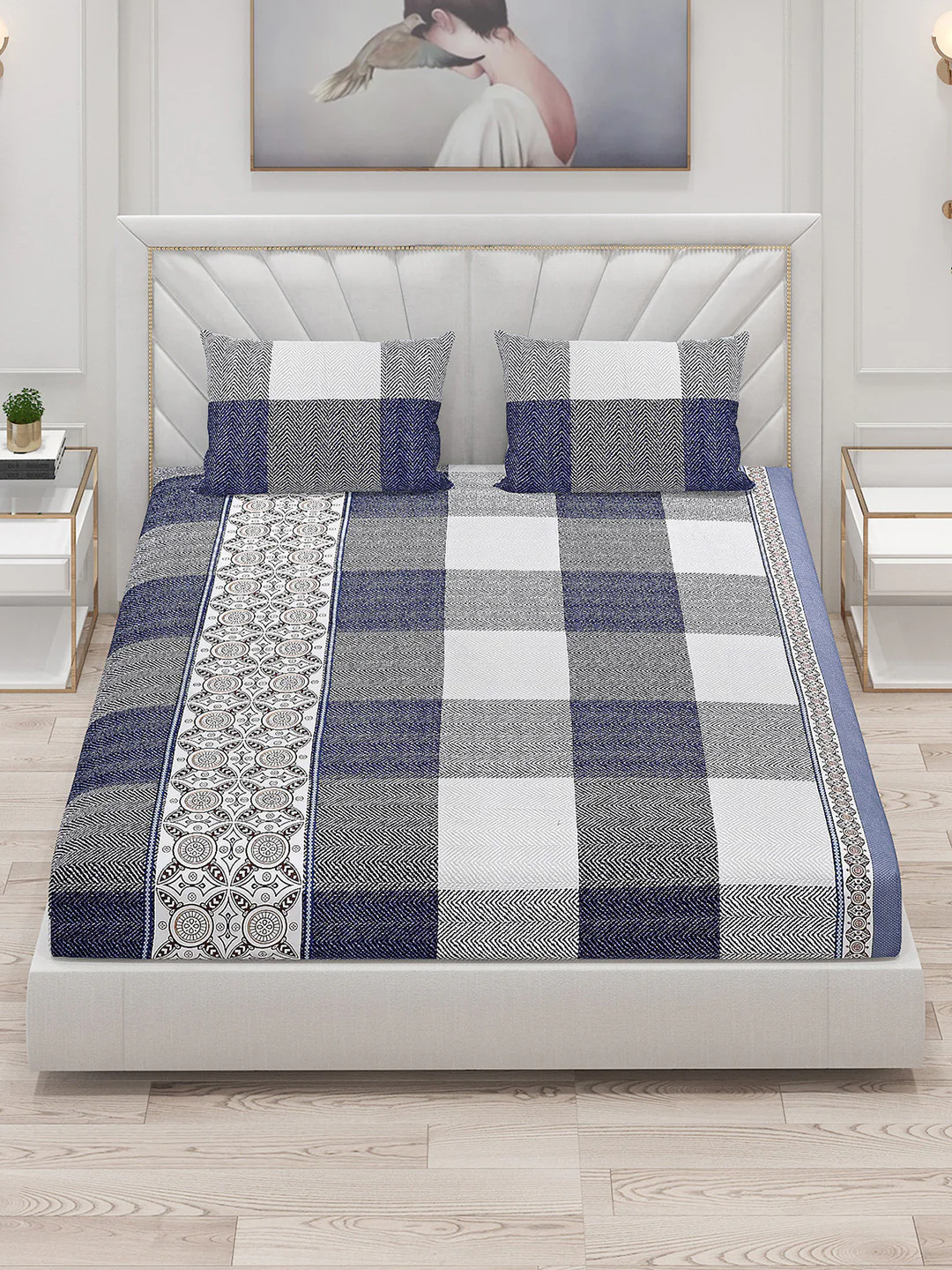 120 GSM  Polyester Double Bed Bedsheet with 2 Pillow Covers - Updated - Updated - Image 2