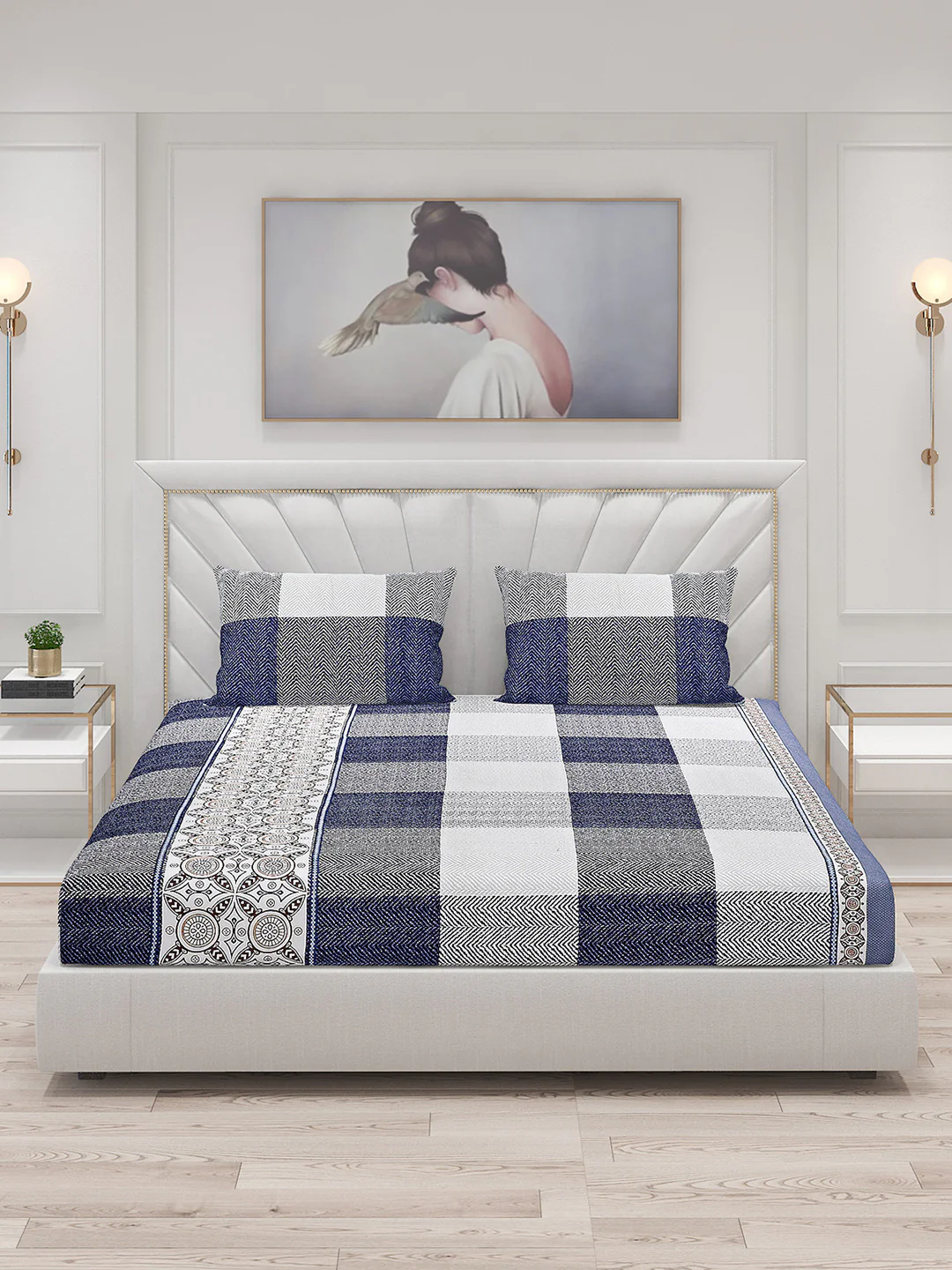 120 GSM  Polyester Double Bed Bedsheet with 2 Pillow Covers - Updated - Updated - Image 3