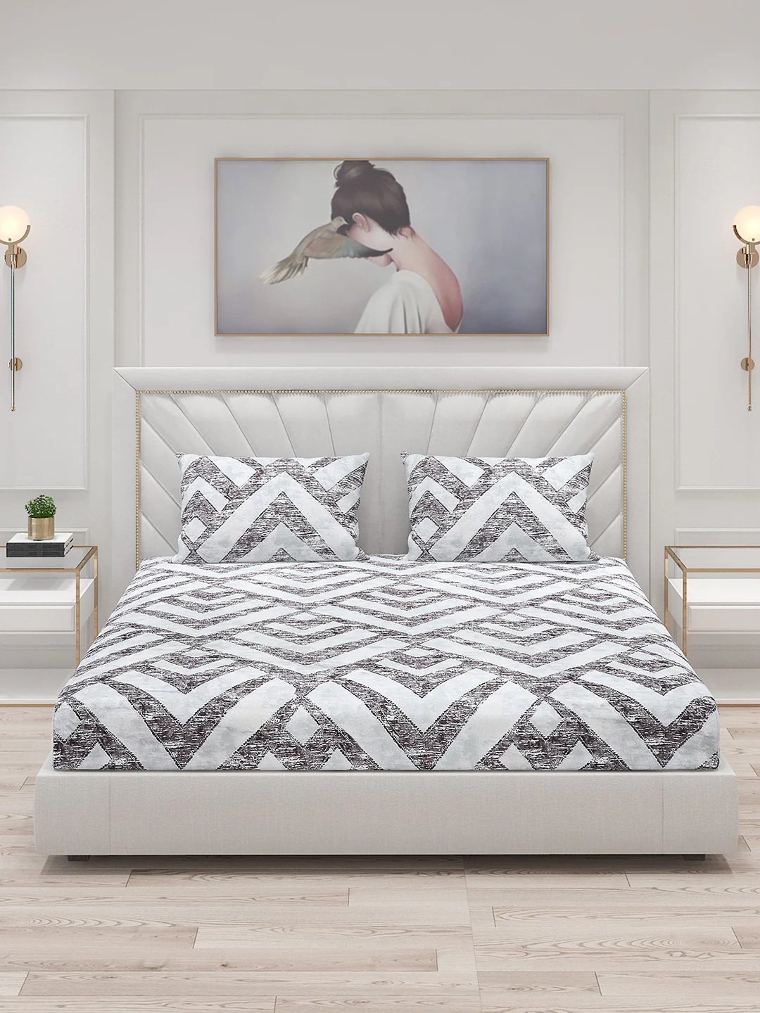 120 GSM  Polyester Double Bed Bedsheet with 2 Pillow Covers - Updated - Updated - Image 3