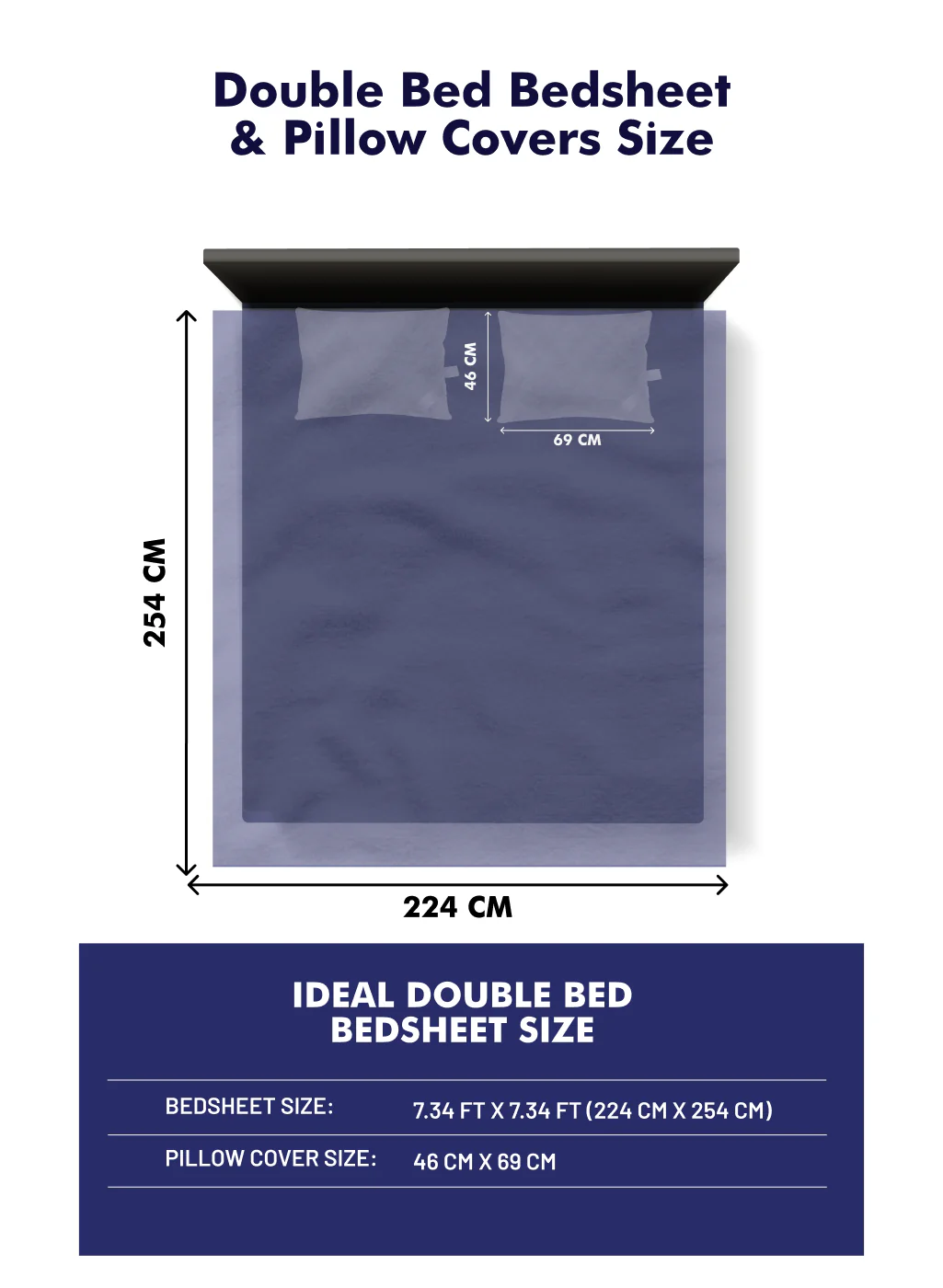120 GSM  Polyester Double Bed Bedsheet with 2 Pillow Covers - Updated - Updated - Image 4