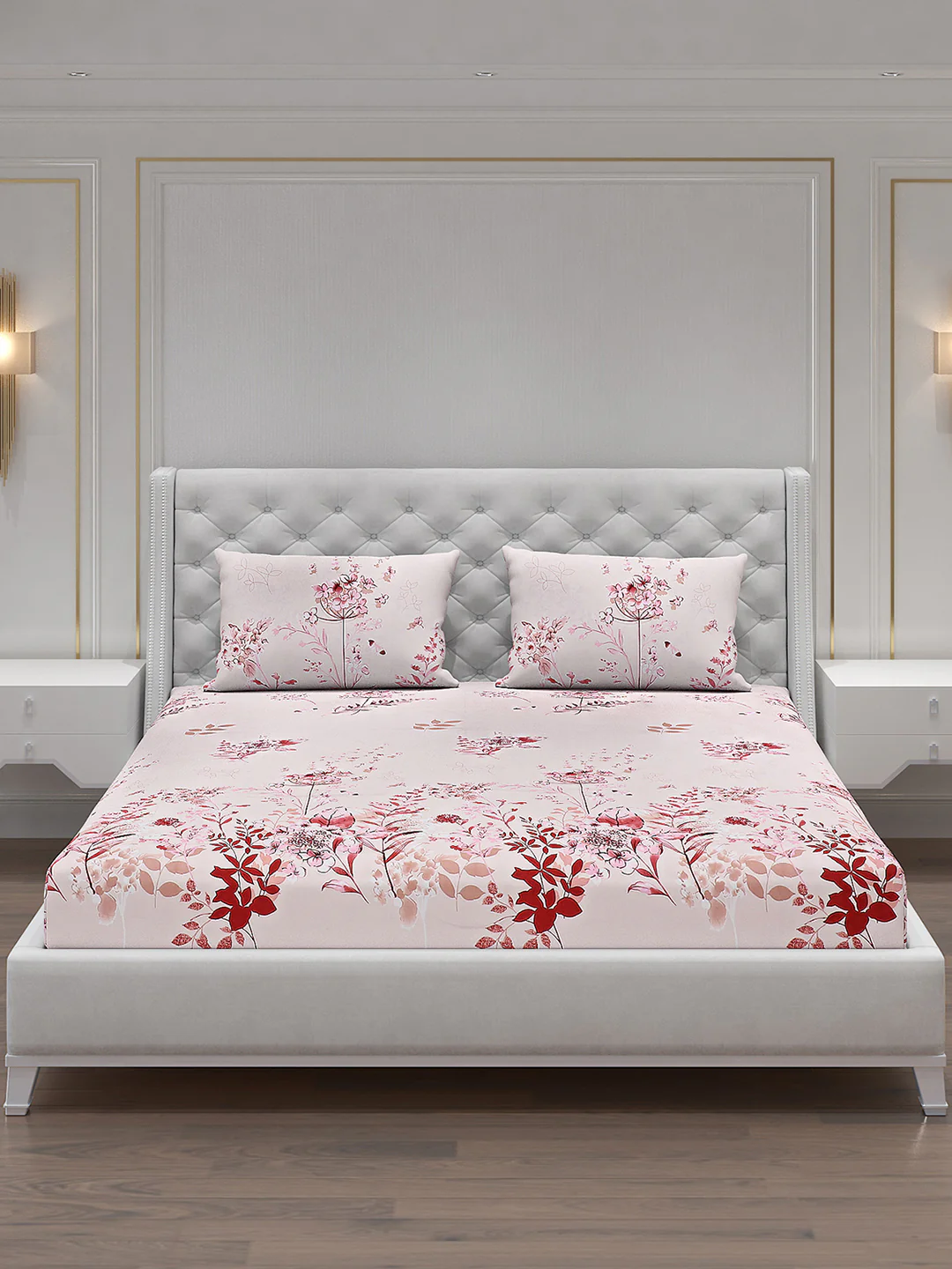 120 GSM  Polyester Double Bed Bedsheet with 2 Pillow Covers - Updated - Updated - Image 3