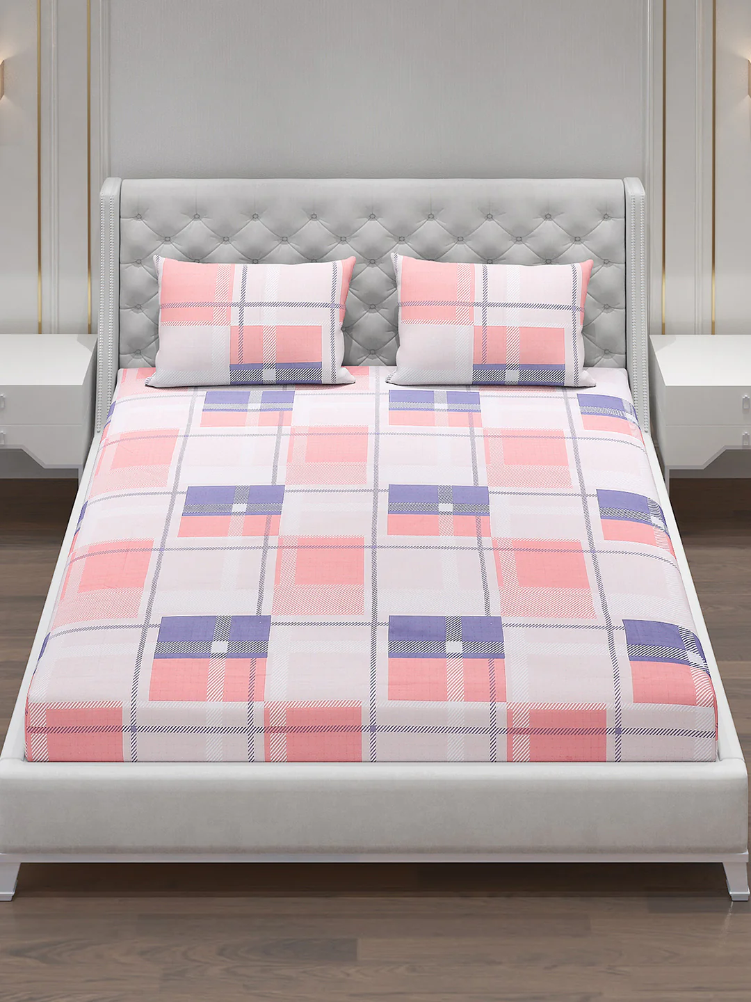 120 GSM  Polyester Double Bed Bedsheet with 2 Pillow Covers - Updated - Updated - Image 2