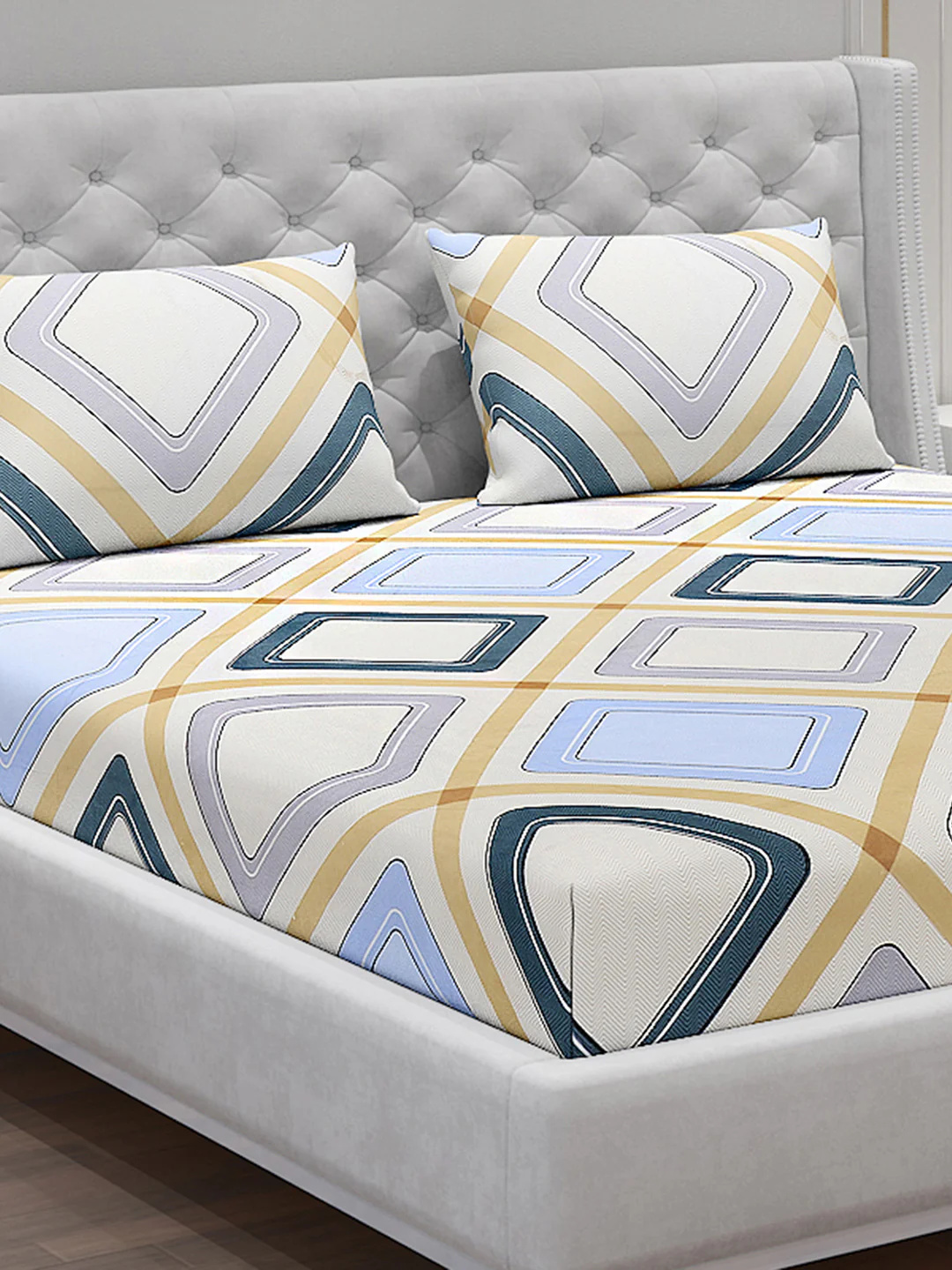 120 GSM  Polyester Double Bed Bedsheet with 2 Pillow Covers - Updated - Updated - Image 5
