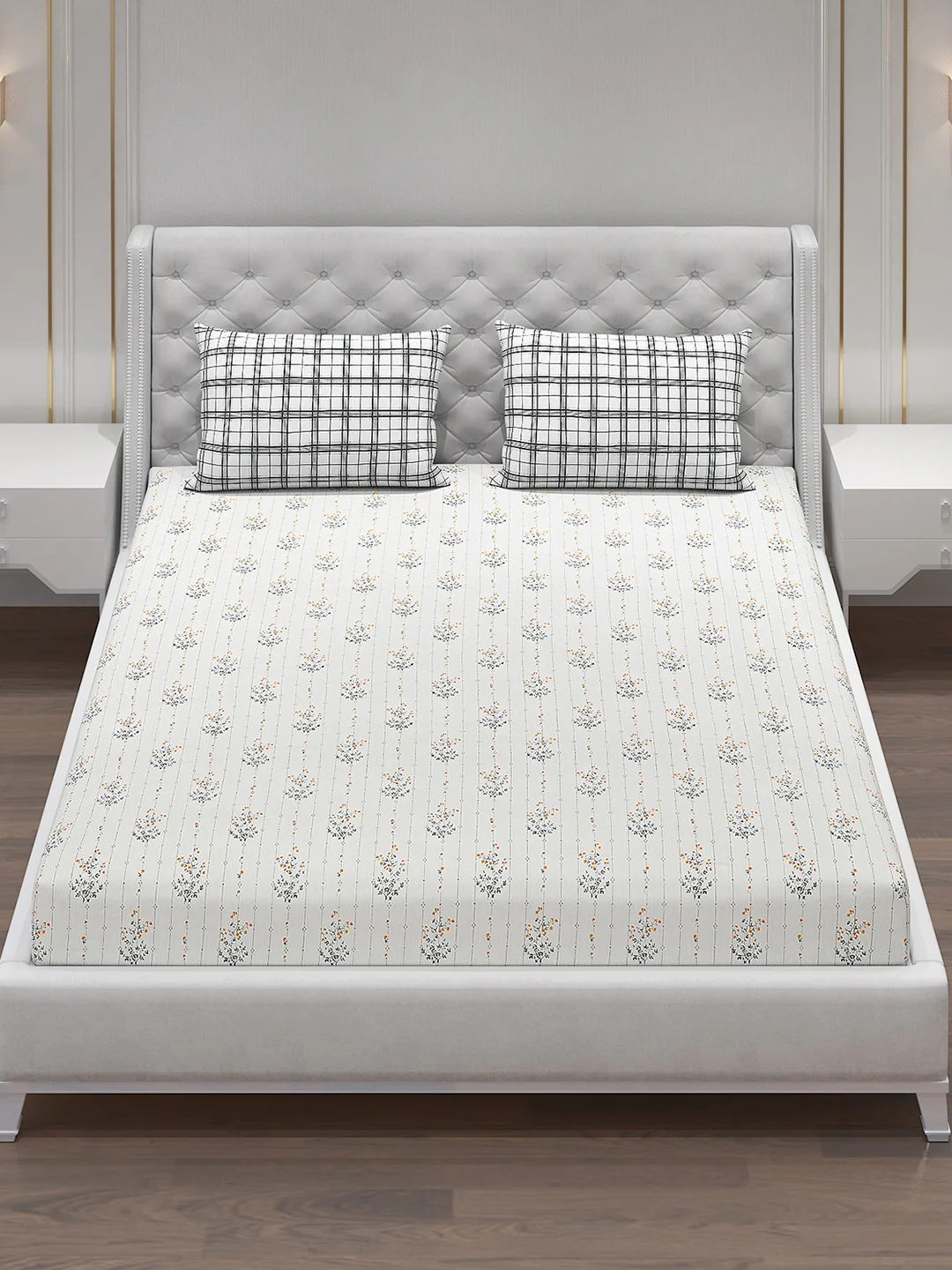 120 GSM  Polyester Double Bed Bedsheet with 2 Pillow Covers - Updated - Updated - Image 2