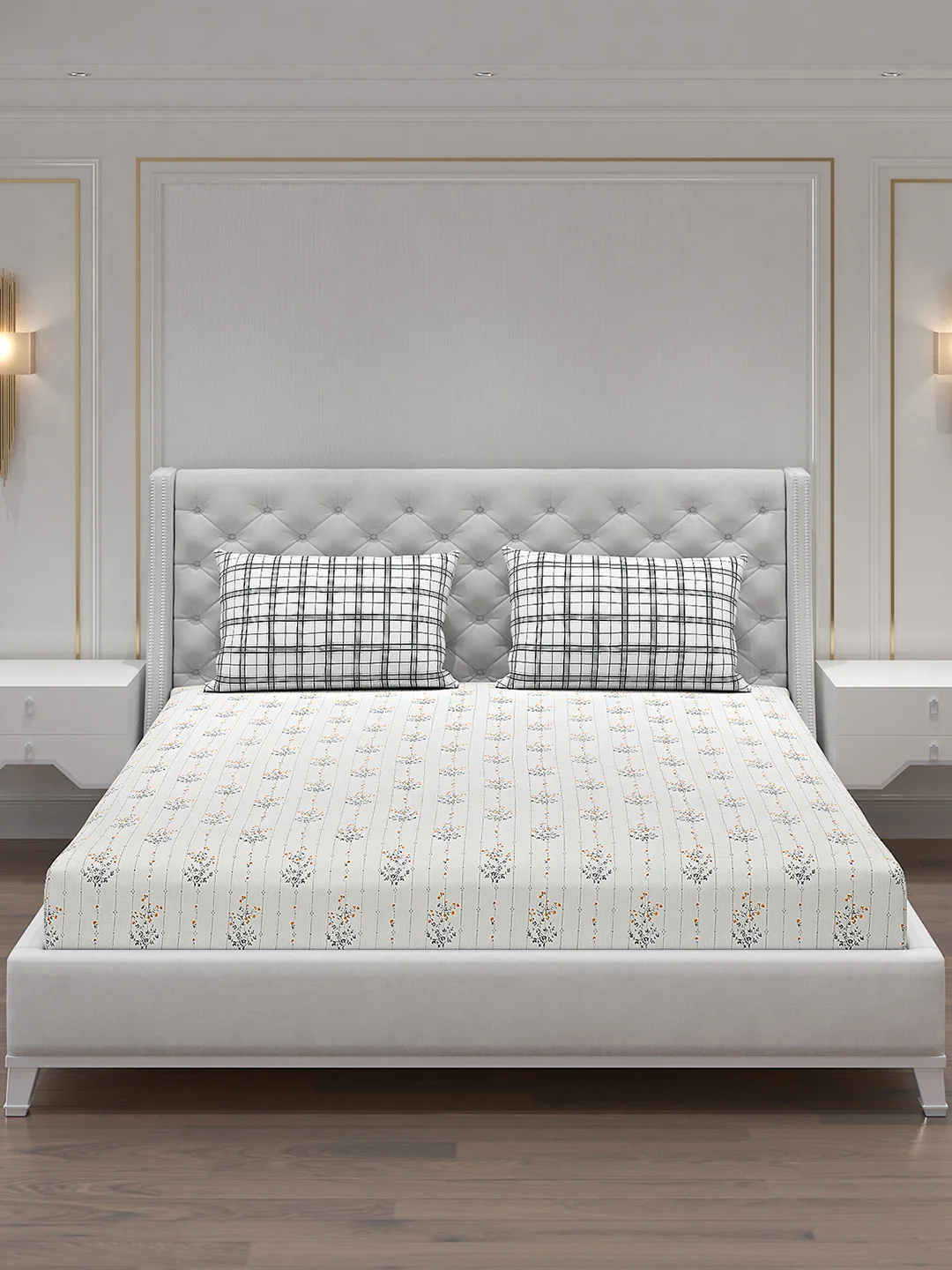 120 GSM  Polyester Double Bed Bedsheet with 2 Pillow Covers - Updated - Updated - Image 3