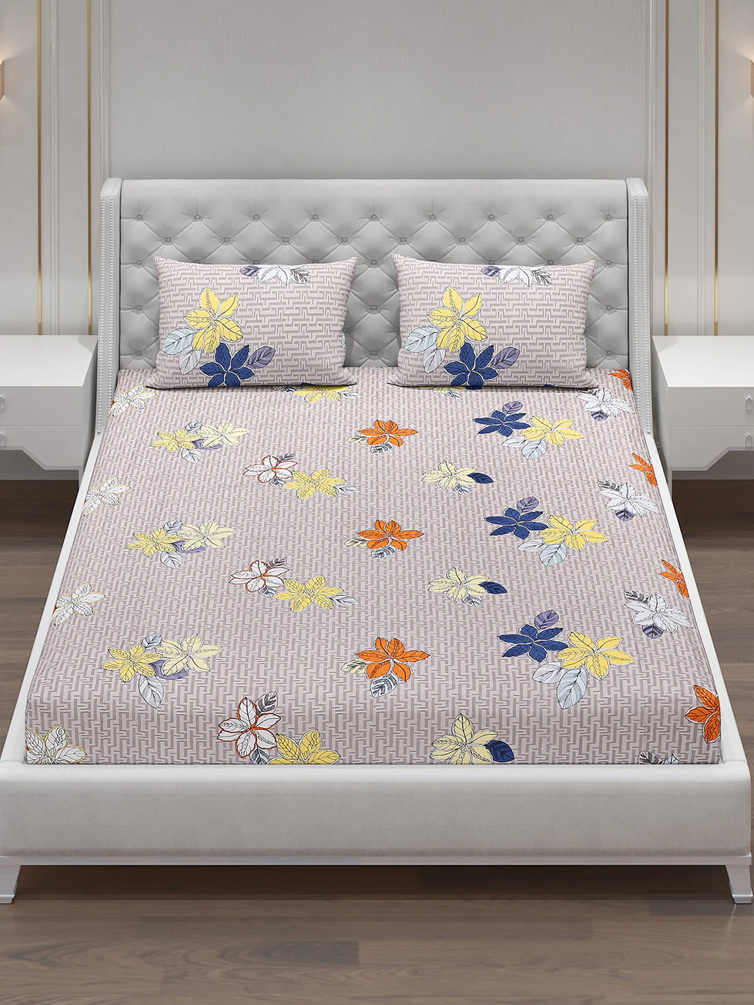 120 GSM  Polyester Double Bed Bedsheet with 2 Pillow Covers - Updated - Updated - Image 2