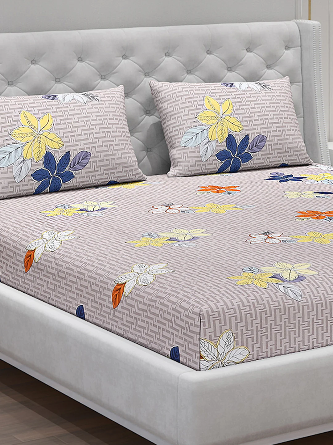 120 GSM  Polyester Double Bed Bedsheet with 2 Pillow Covers - Updated - Updated - Image 5