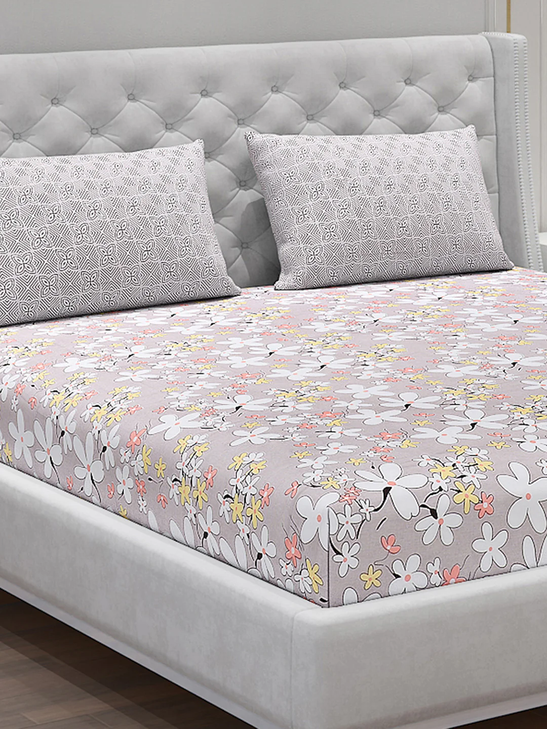 120 GSM  Polyester Double Bed Bedsheet with 2 Pillow Covers - Updated - Updated - Image 5