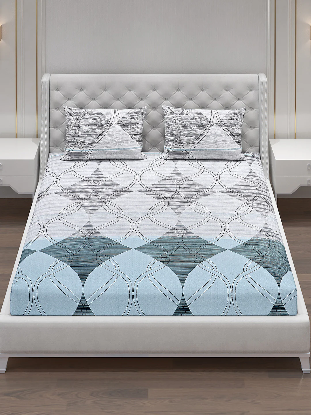 120 GSM  Polyester Double Bed Bedsheet with 2 Pillow Covers - Updated - Updated - Image 2