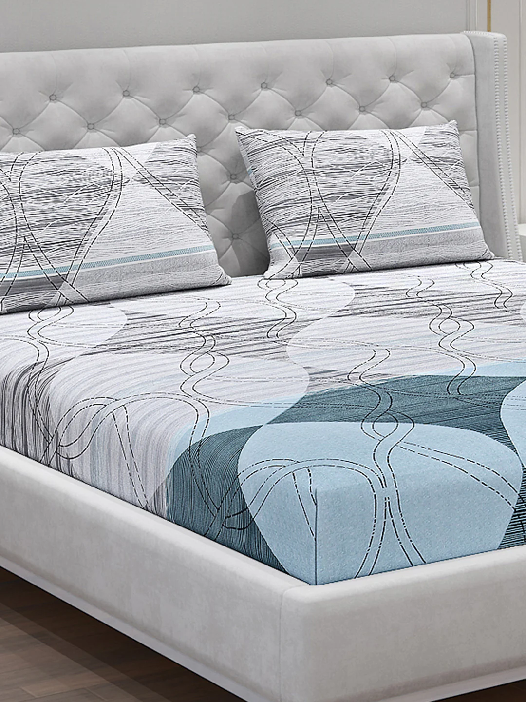 120 GSM  Polyester Double Bed Bedsheet with 2 Pillow Covers - Updated - Updated - Image 5