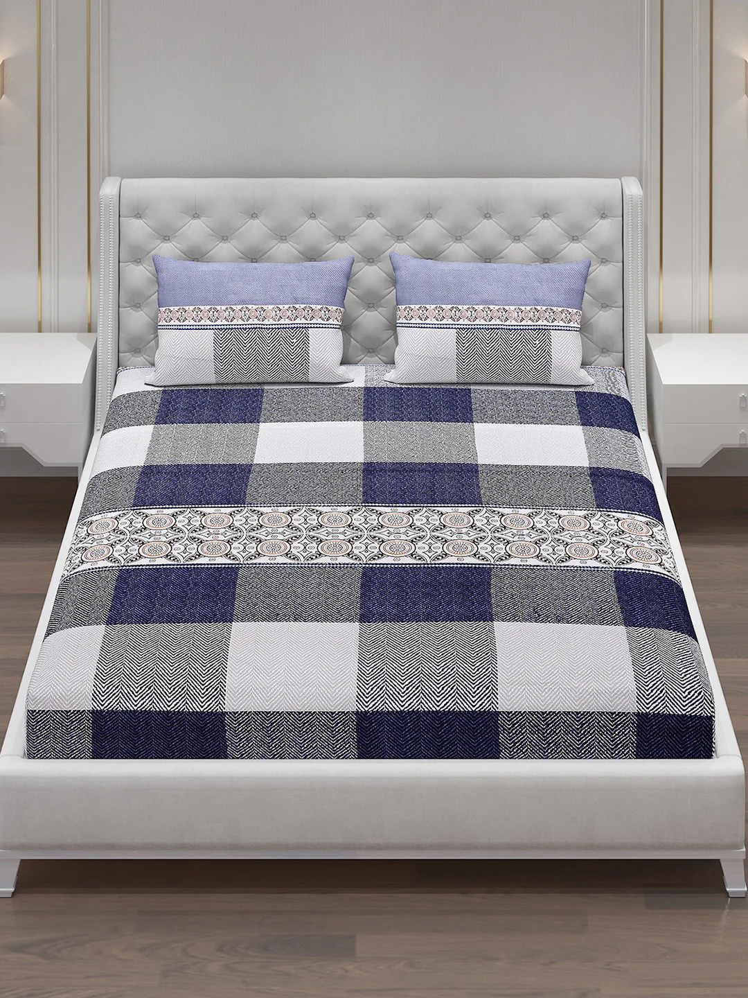 120 GSM  Polyester Double Bed Bedsheet with 2 Pillow Covers - Updated - Updated - Image 2