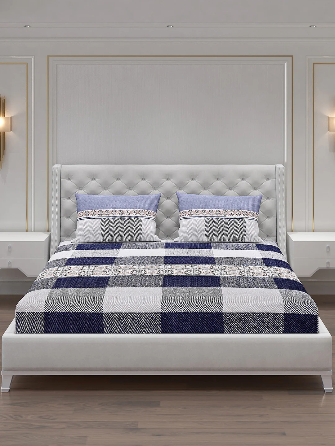 120 GSM  Polyester Double Bed Bedsheet with 2 Pillow Covers - Updated - Updated - Image 3