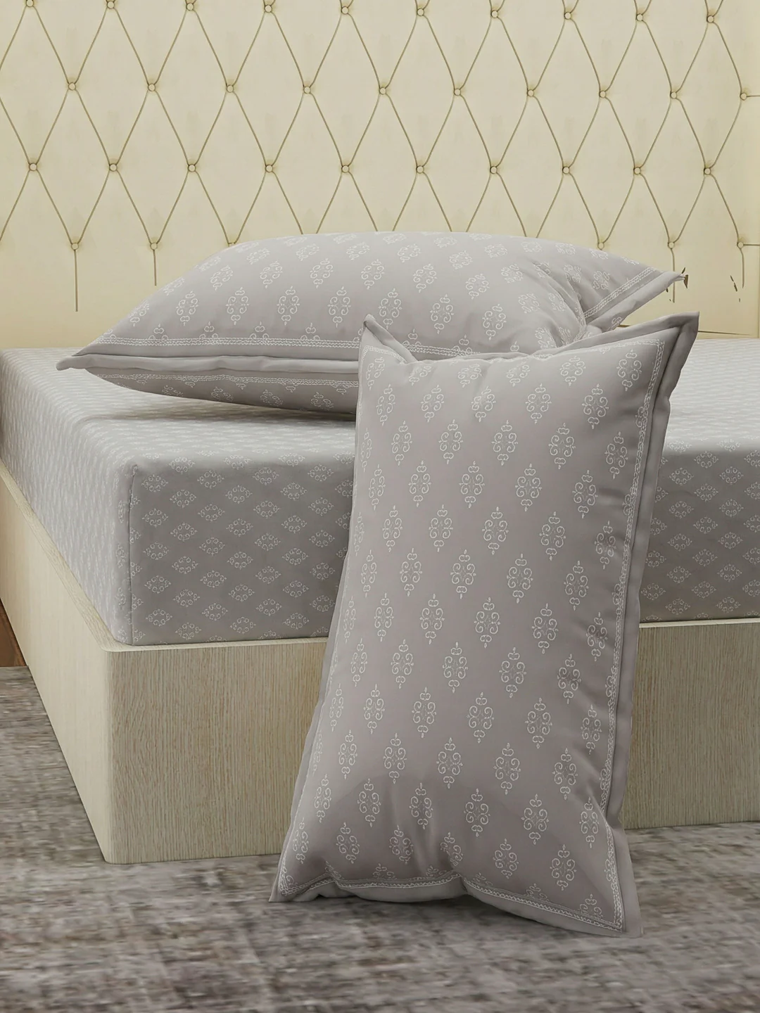120 GSM Polyester Double Bed Bedsheet with 2 Pillow Covers Clara Collection - Image 5