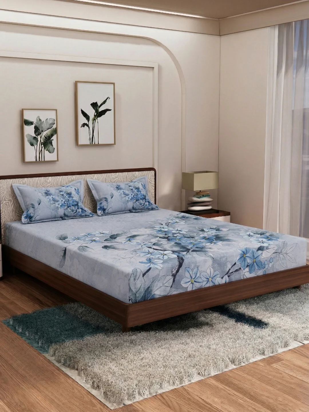 120 GSM Polyester King Size Bedsheet with 2 Pillow Covers Soft Touch Collection - Image 2