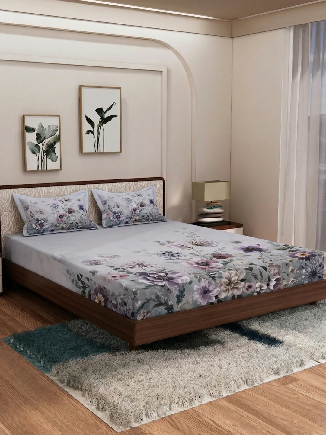 120 GSM Polyester King Size Bedsheet with 2 Pillow Covers Soft Touch Collection - Image 2