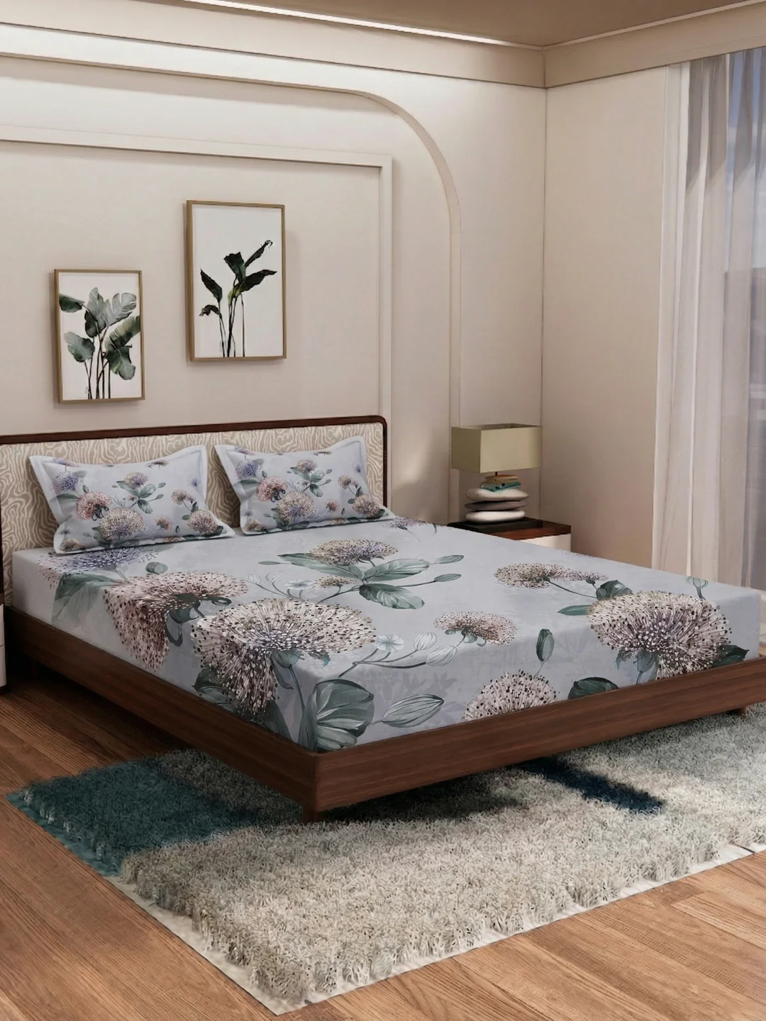 120 GSM Polyester King Size Bedsheet with 2 Pillow Covers Soft Touch Collection - Image 2