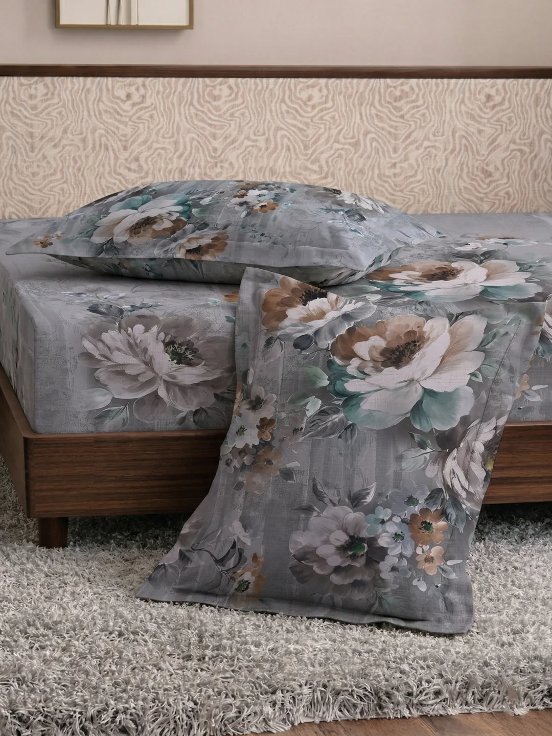 120 GSM Polyester King Size Bedsheet with 2 Pillow Covers Soft Touch Collection - Image 7