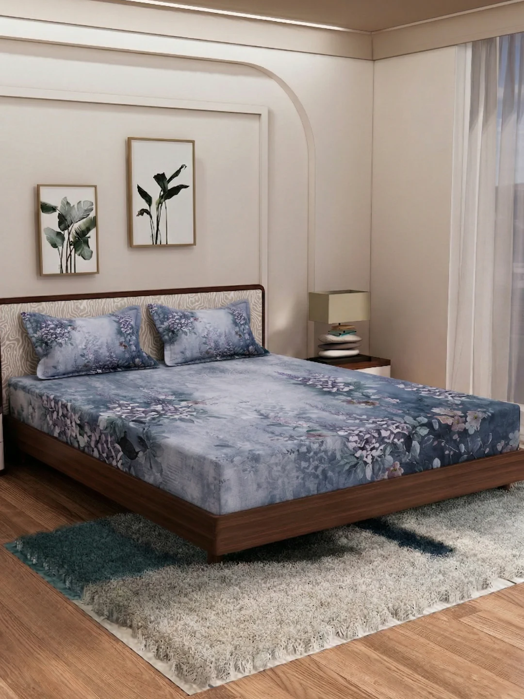 120 GSM Polyester King Size Bedsheet with 2 Pillow Covers Soft Touch Collection - Image 2