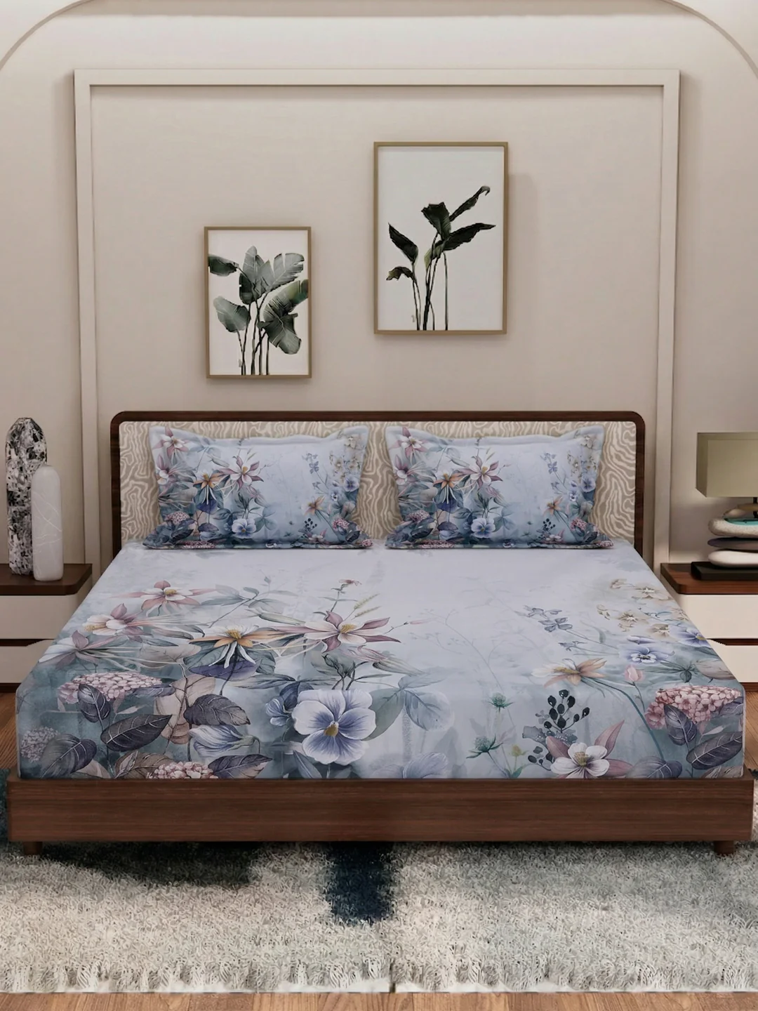 120 GSM Polyester King Size Bedsheet with 2 Pillow Covers Soft Touch Collection - Image 5