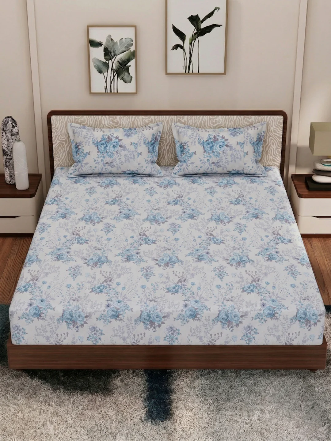 120 GSM Polyester King Size Bedsheet with 2 Pillow Covers Textura Jacquard Collection - Image 6