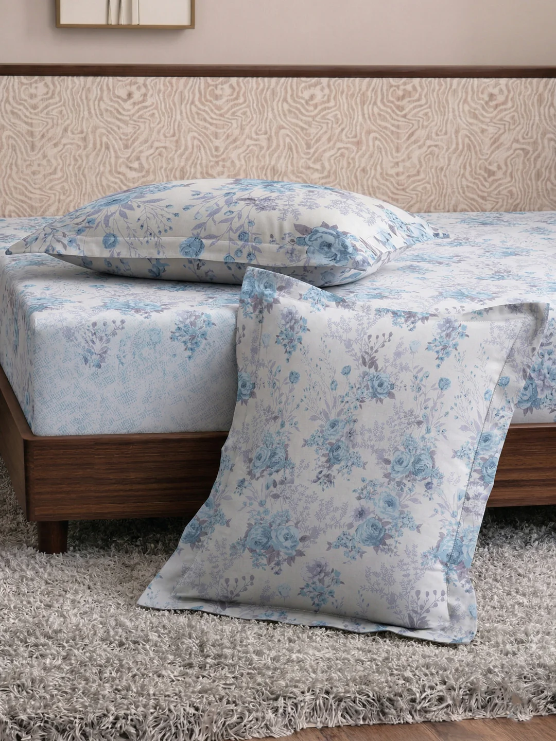 120 GSM Polyester King Size Bedsheet with 2 Pillow Covers Textura Jacquard Collection - Image 7