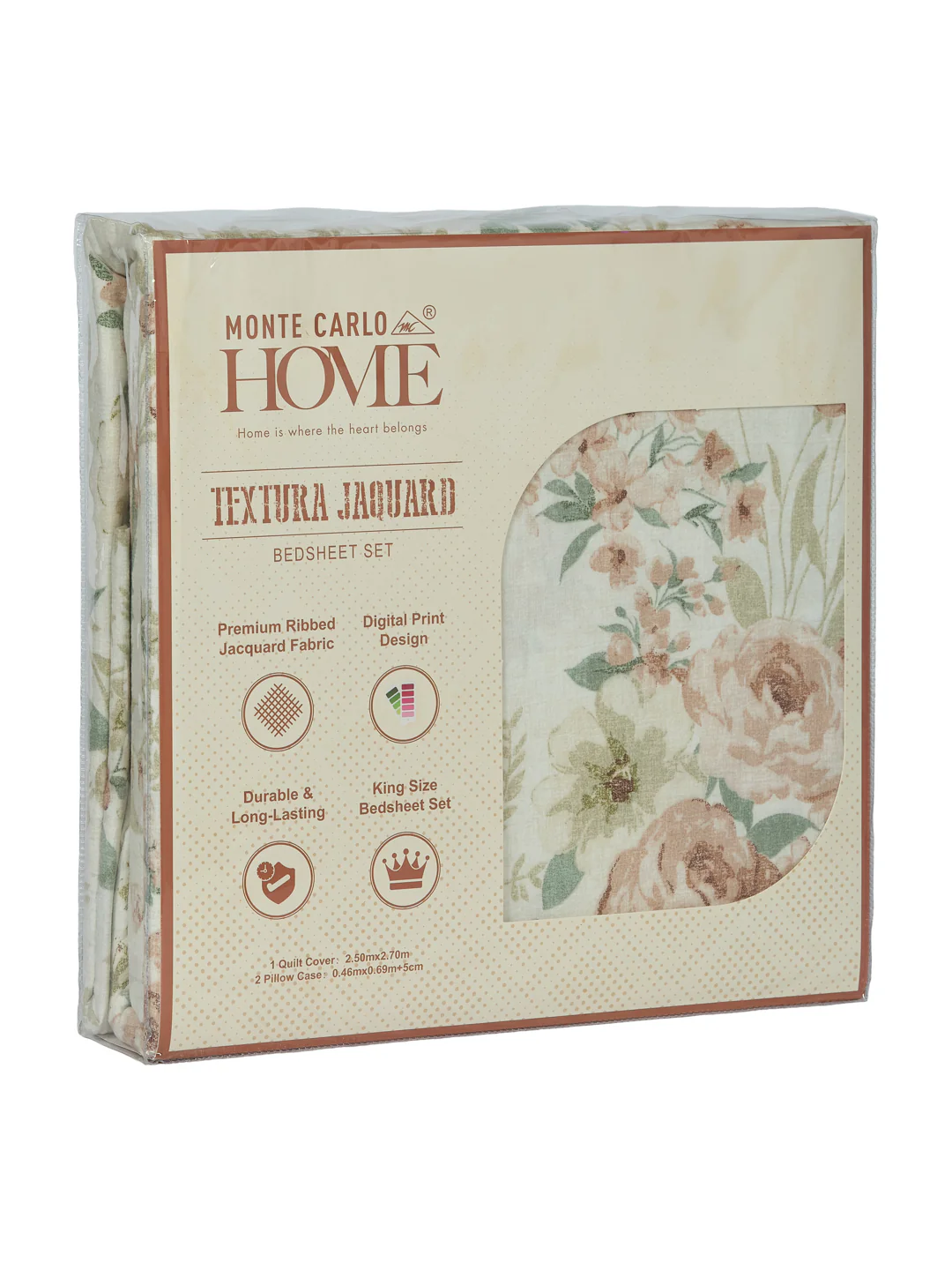 120 GSM Polyester King Size Bedsheet with 2 Pillow Covers Textura Jacquard Collection - Image 11