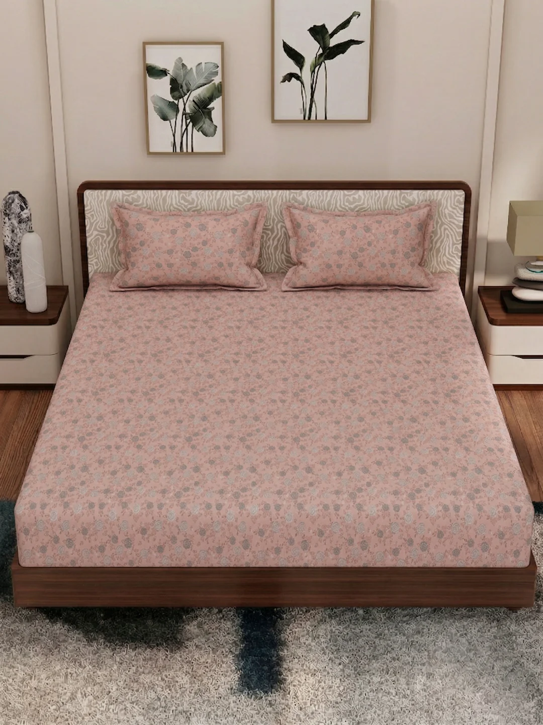 120 GSM Polyester King Size Bedsheet with 2 Pillow Covers Textura Jacquard Collection - Image 6
