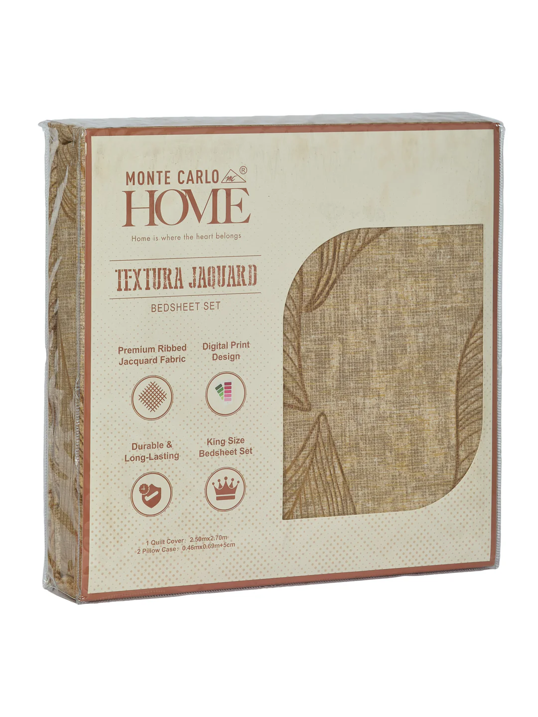 120 GSM Polyester King Size Bedsheet with 2 Pillow Covers Textura Jacquard Collection - Image 11